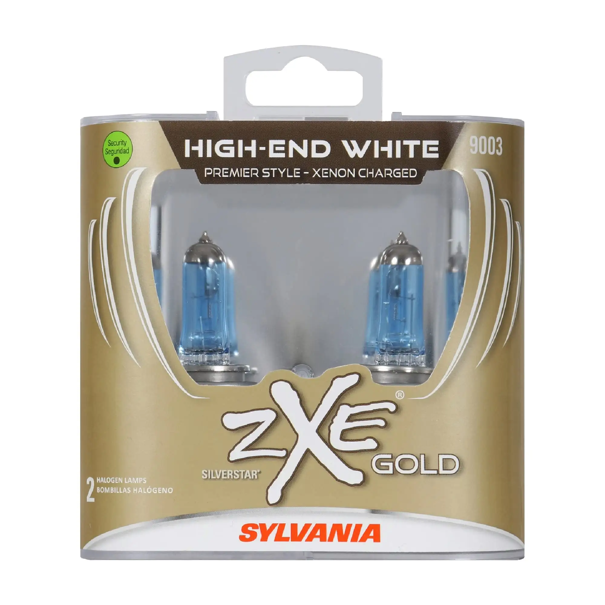 SYLVANIA - 9003 (HB2. MMF7 H4) SilverStar zXe GOLD High Halogen Headlight Bulb - Headlight & Fog Light. Bright White Output. Best HID Alternative. Xenon Charged Technology (Contains 2 Bulbs)