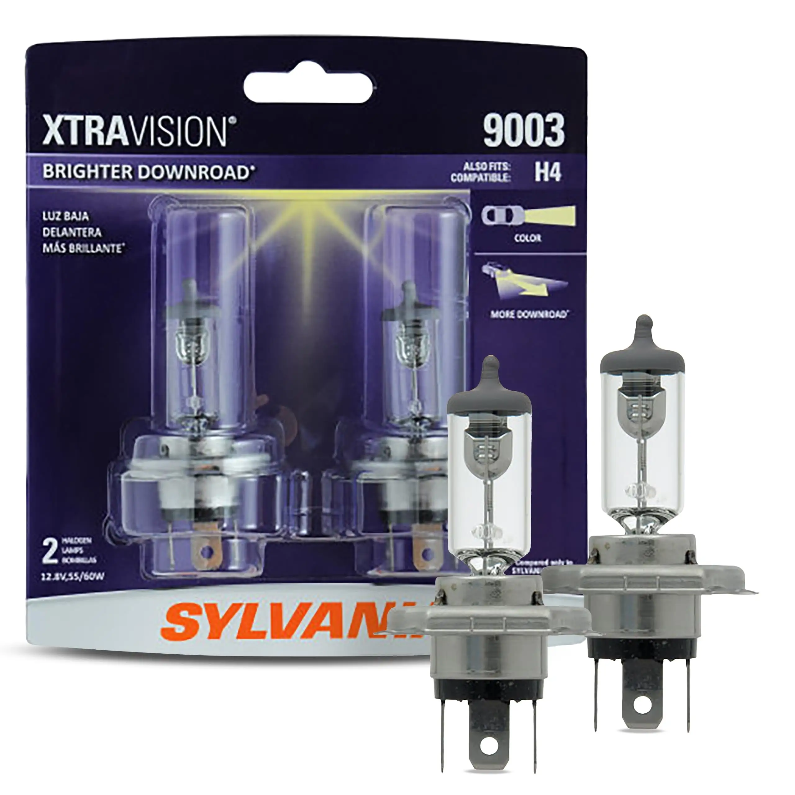 SYLVANIA - 9003 XtraVision MMF7 - High Performance Halogen Headlight Low Beam and Fog Replacement Bulb (Contains 2 Bulbs)