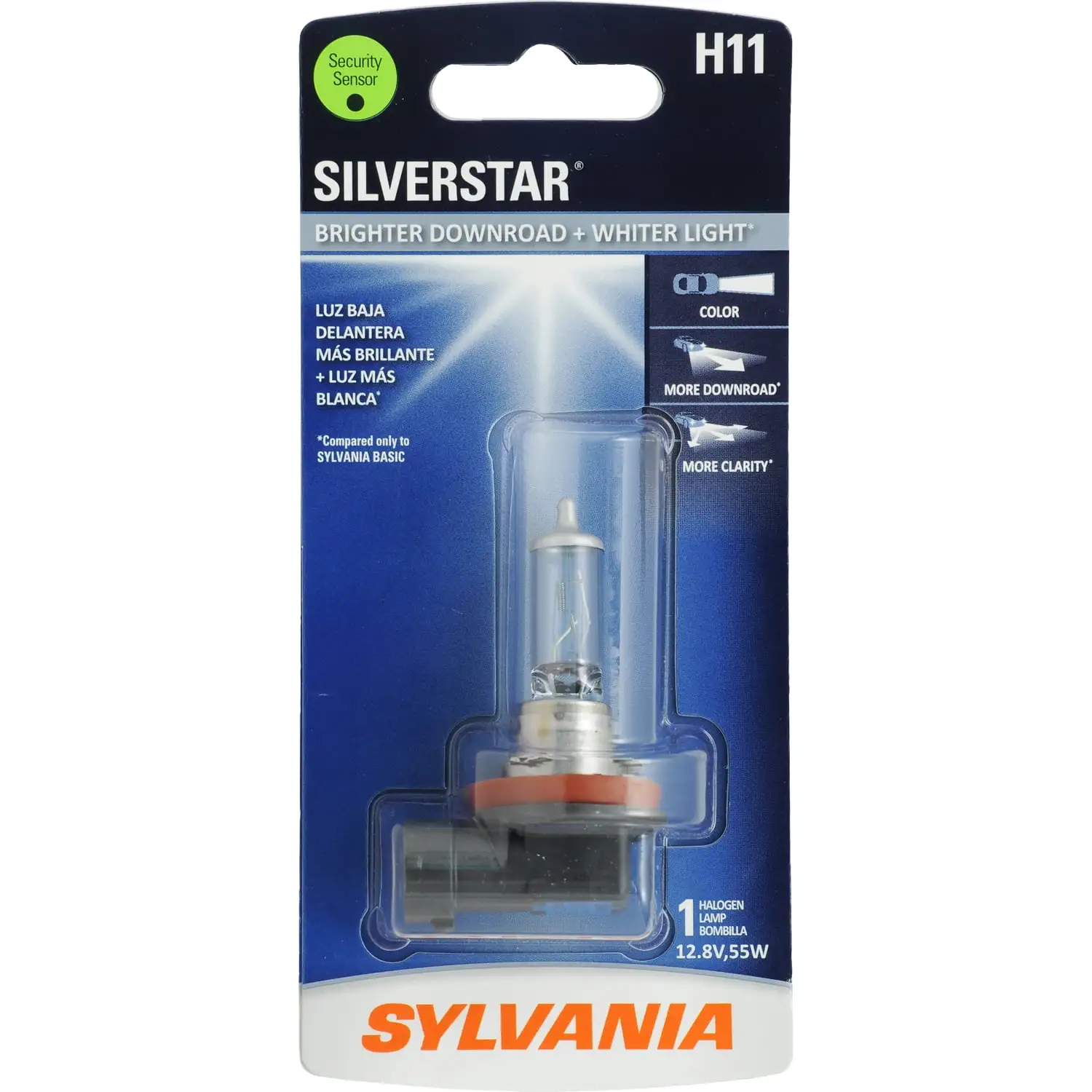 SYLVANIA H11 SilverStar Halogen Headlight Bulb. 1 Pack