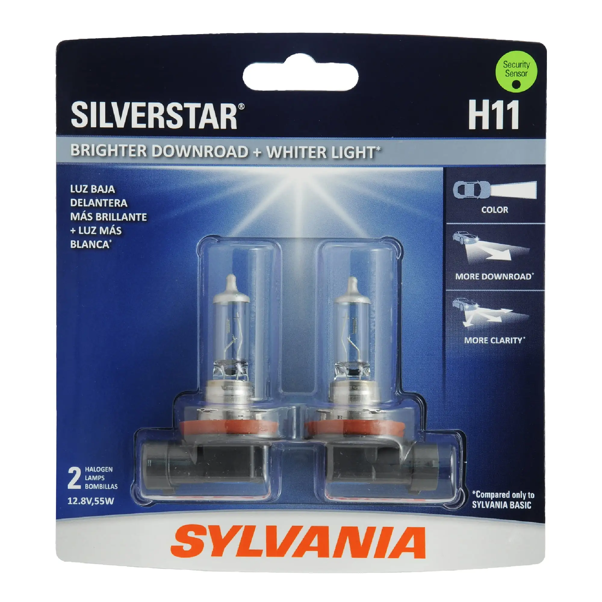 SYLVANIA H11 SilverStar Halogen Headlight Bulb. 2 Pack