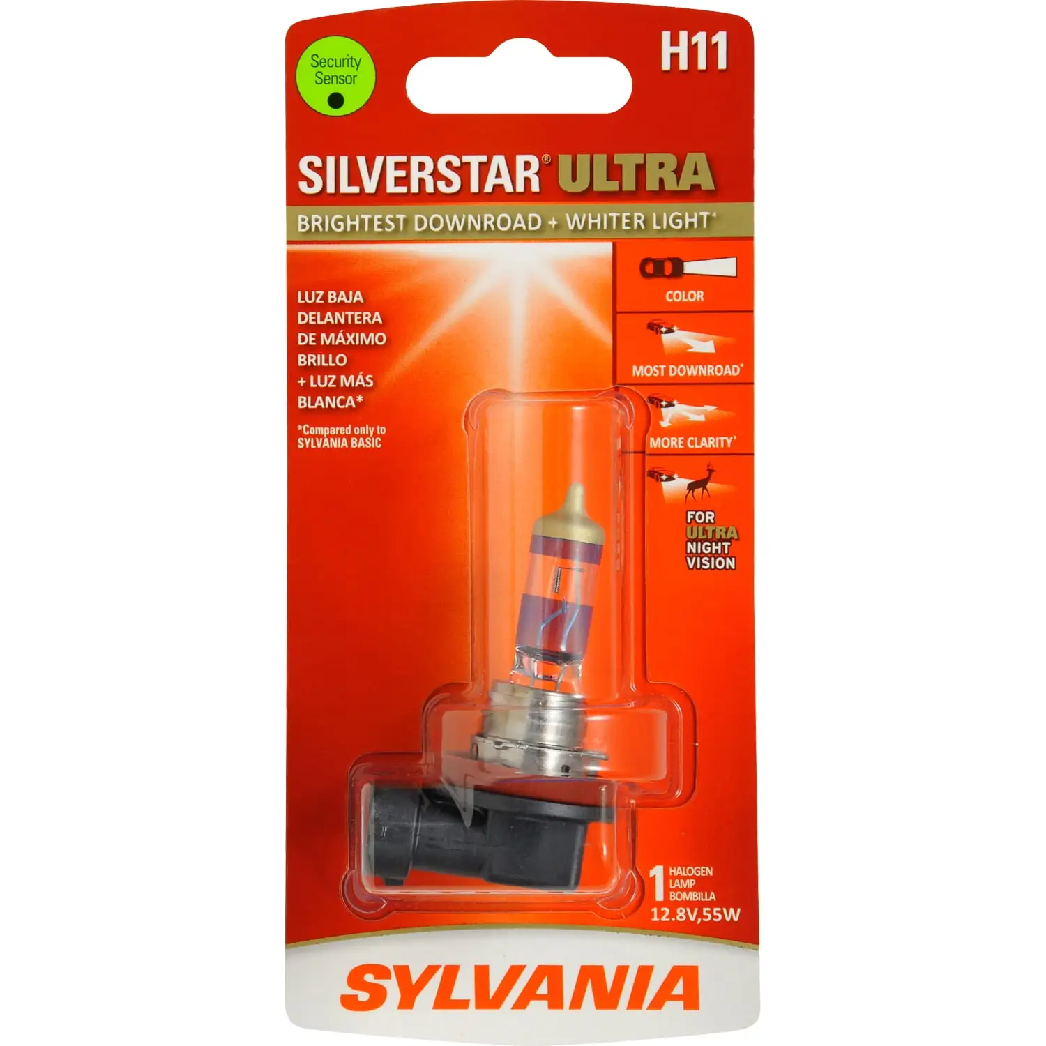 SYLVANIA H11 SilverStar ULTRA Halogen Headlight Bulb. 1 Pack