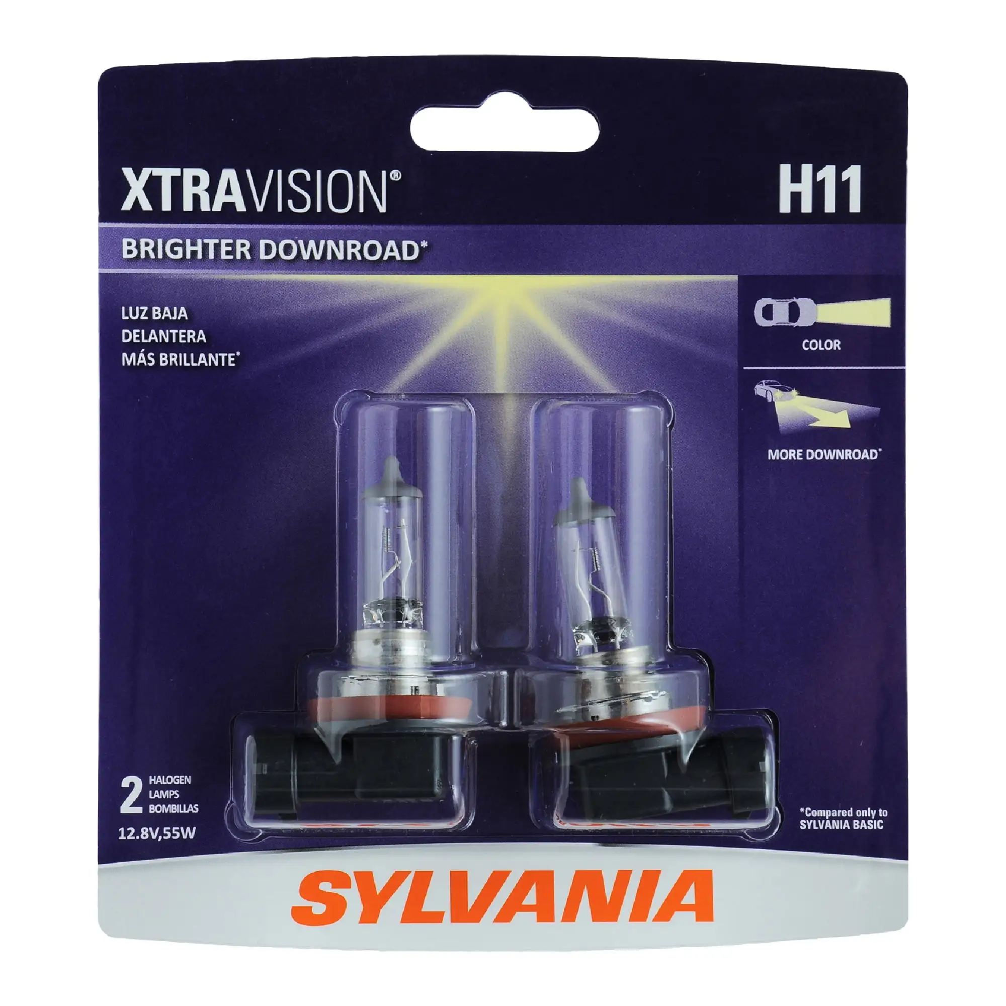 SYLVANIA H11 XtraVision Halogen Headlight Bulb. 2 Pack