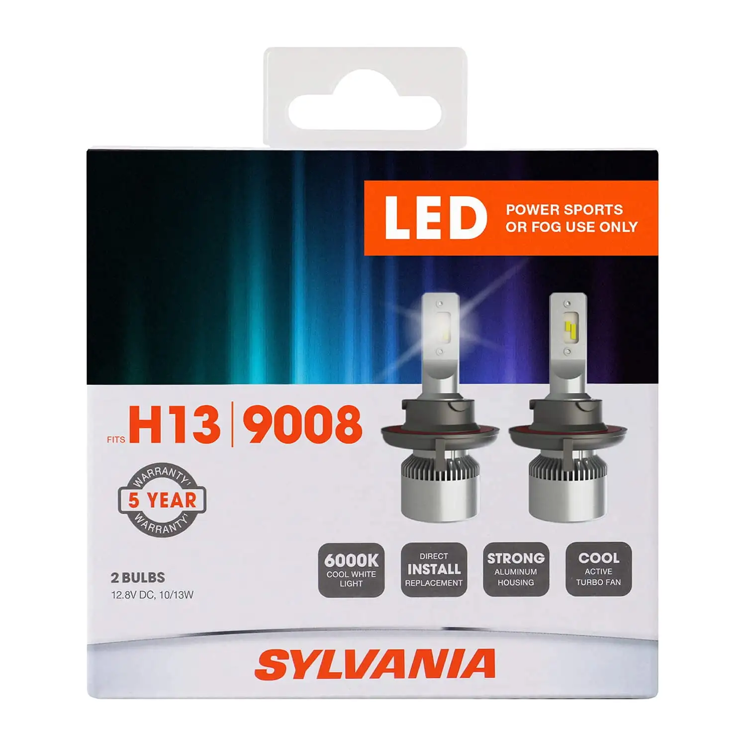 SYLVANIA H13 9008 LED SE33 Powersport Headlight Bulbs for Off-Road Use or Fog Lights - 2 Pack