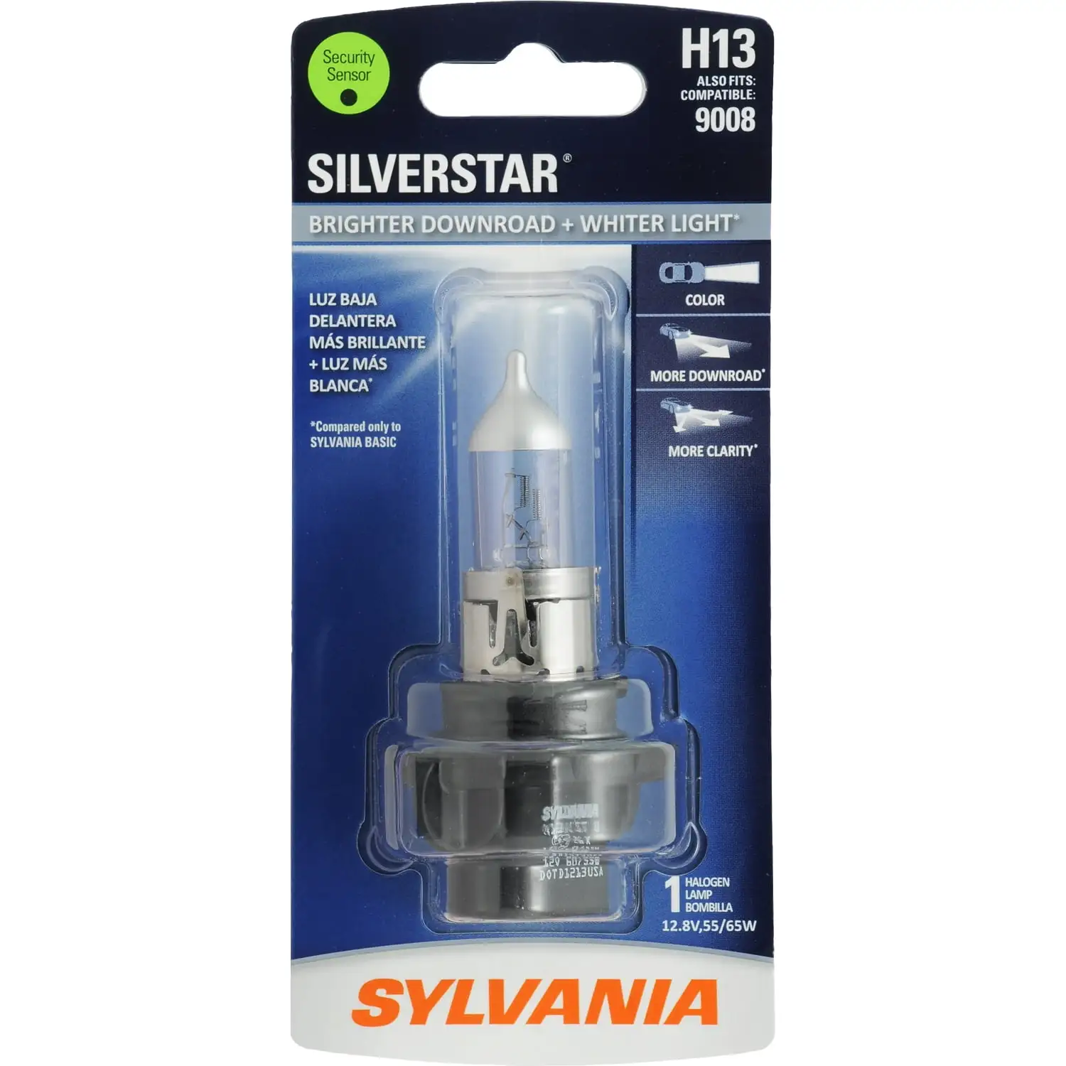 SYLVANIA H13 SilverStar Halogen Headlight Bulb. 1 Pack