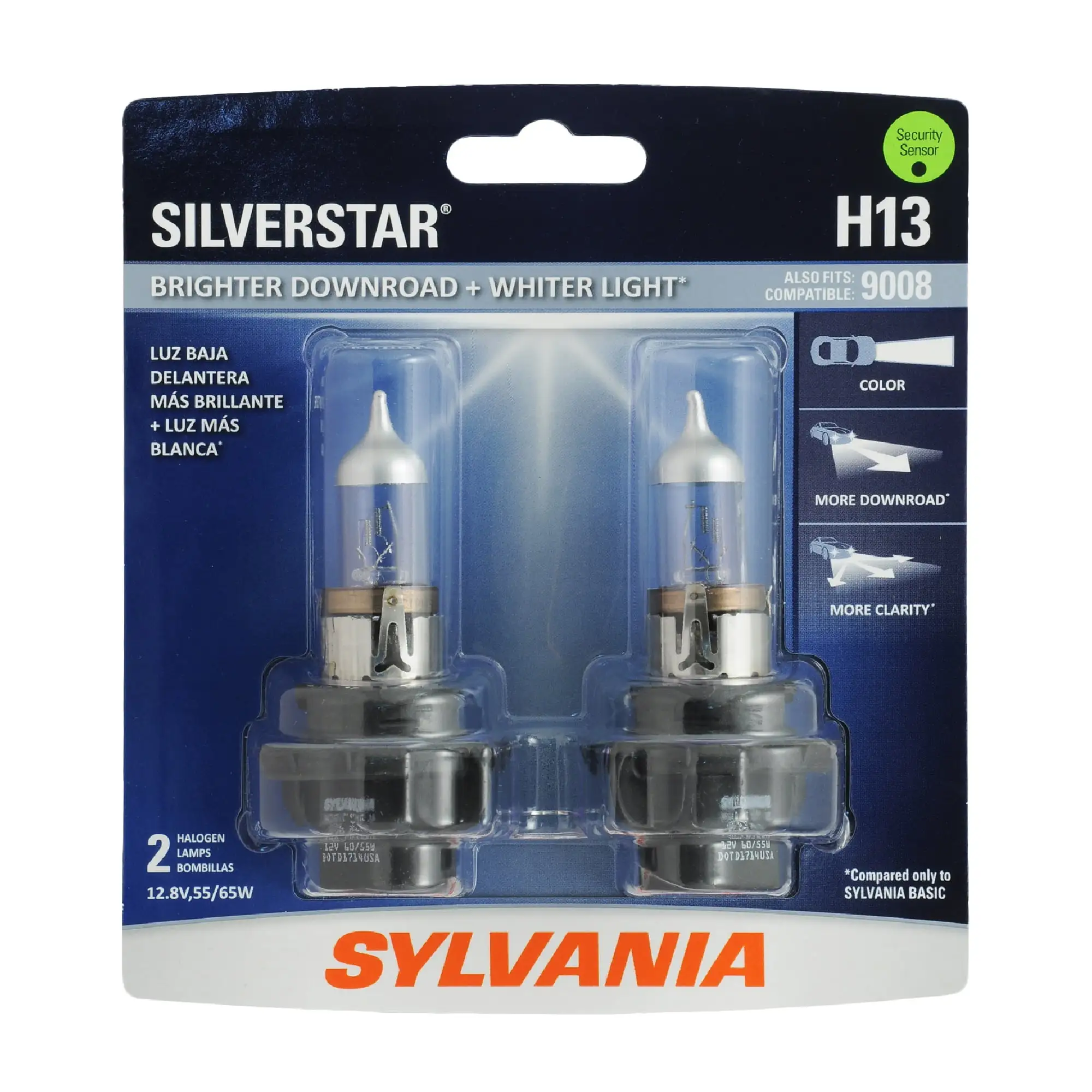 SYLVANIA H13 SilverStar Halogen Headlight Bulb. 2 Pack