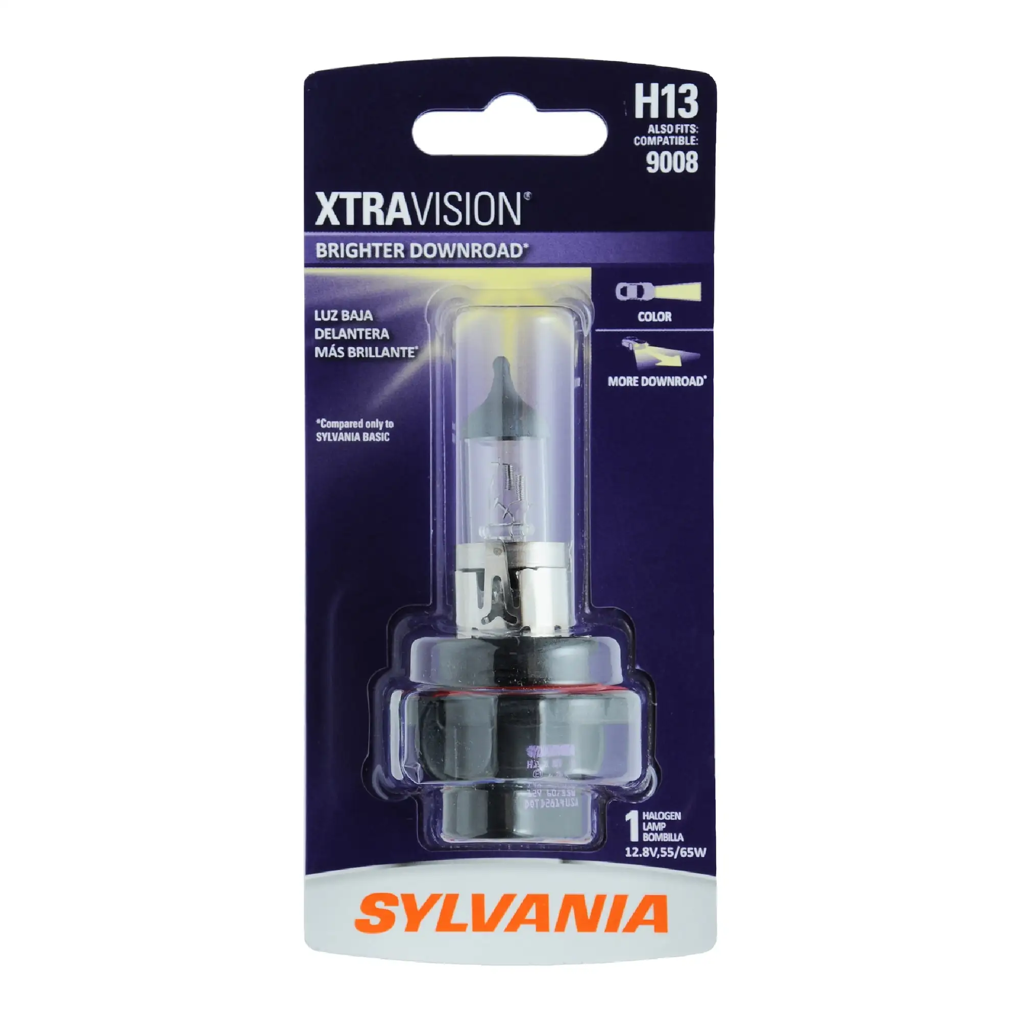 SYLVANIA H13 XtraVision Halogen Headlight Bulb. 1 Pack