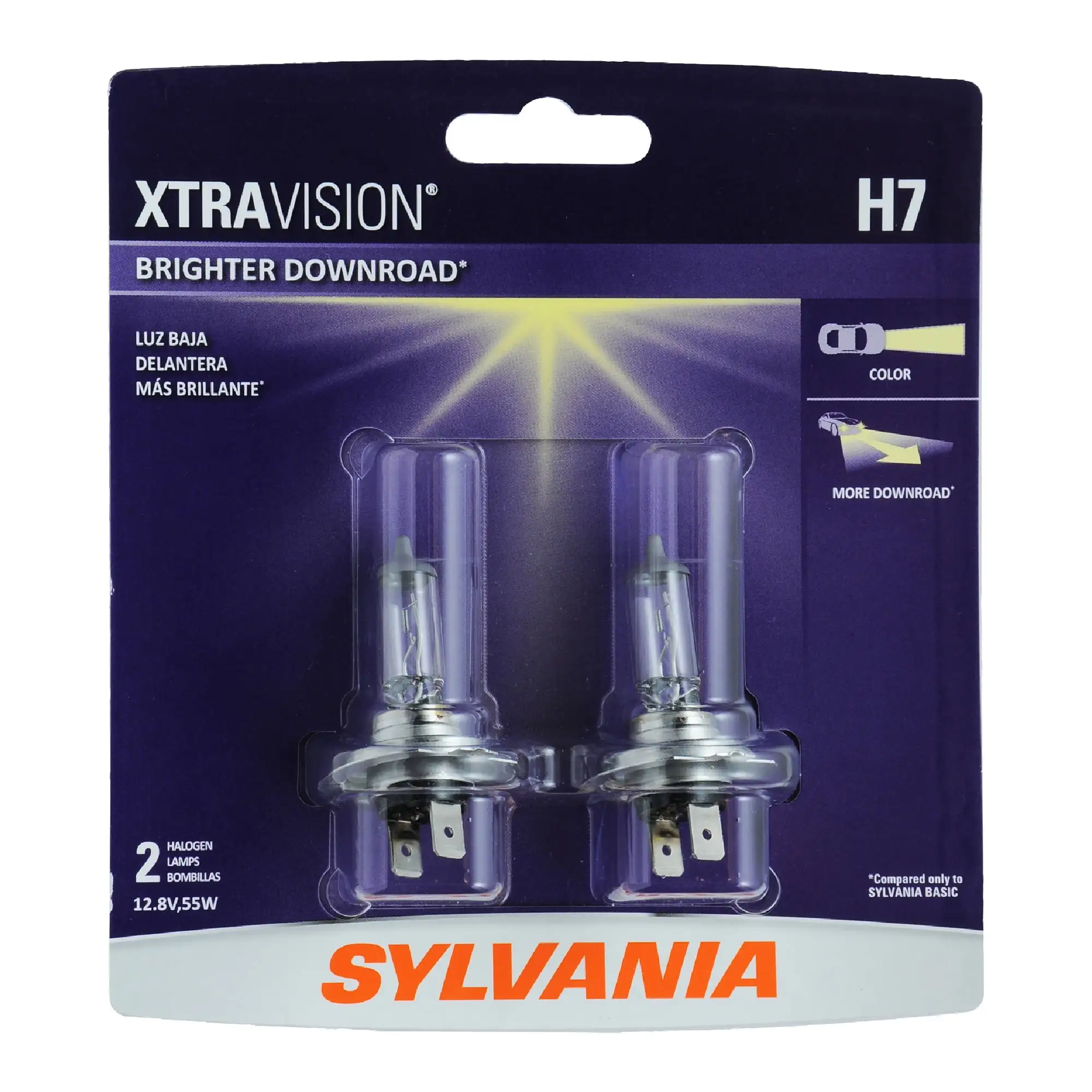 SYLVANIA H7 XtraVision Halogen Headlight Bulb. 2 Pack