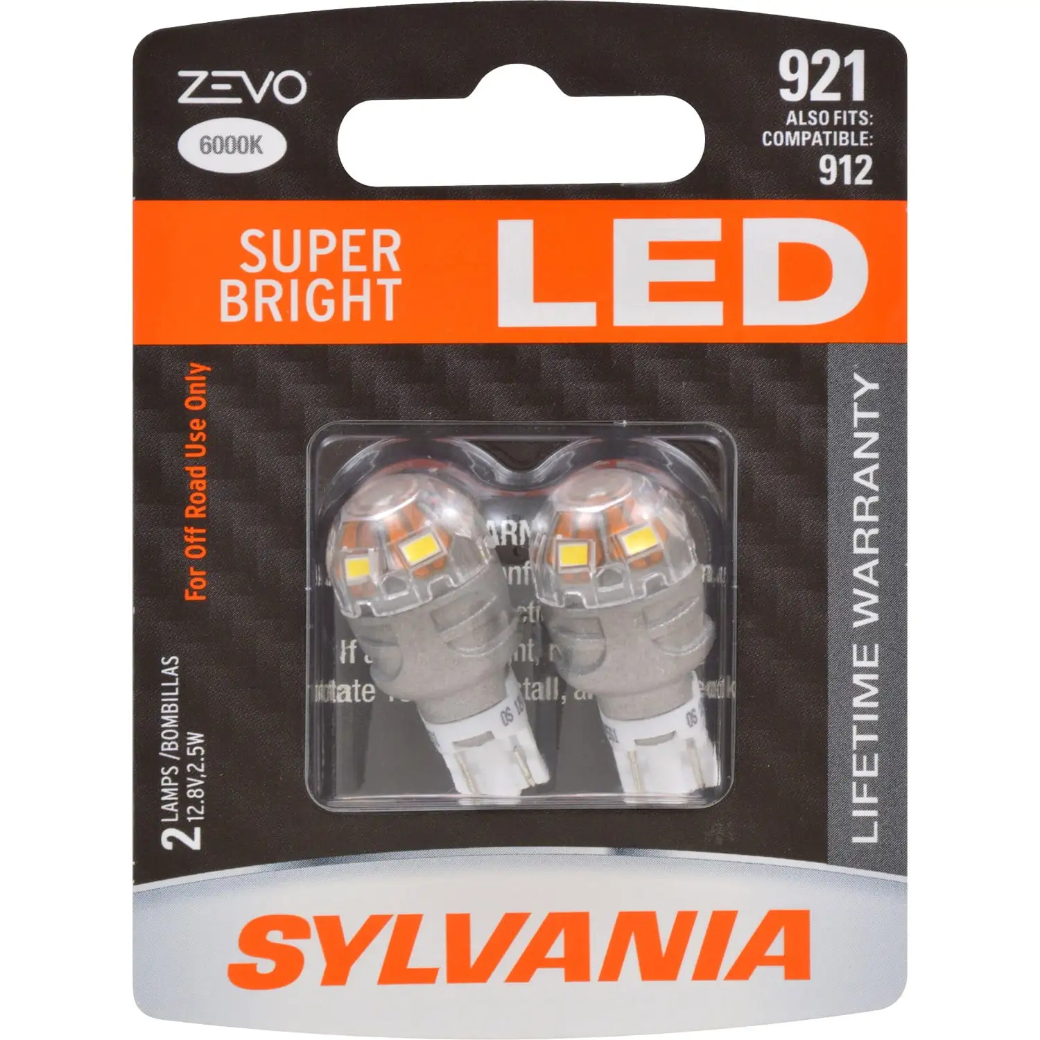 SYLVANIA ZEVO 921 T-16 W16W White LED Bulb (Pack of 2)