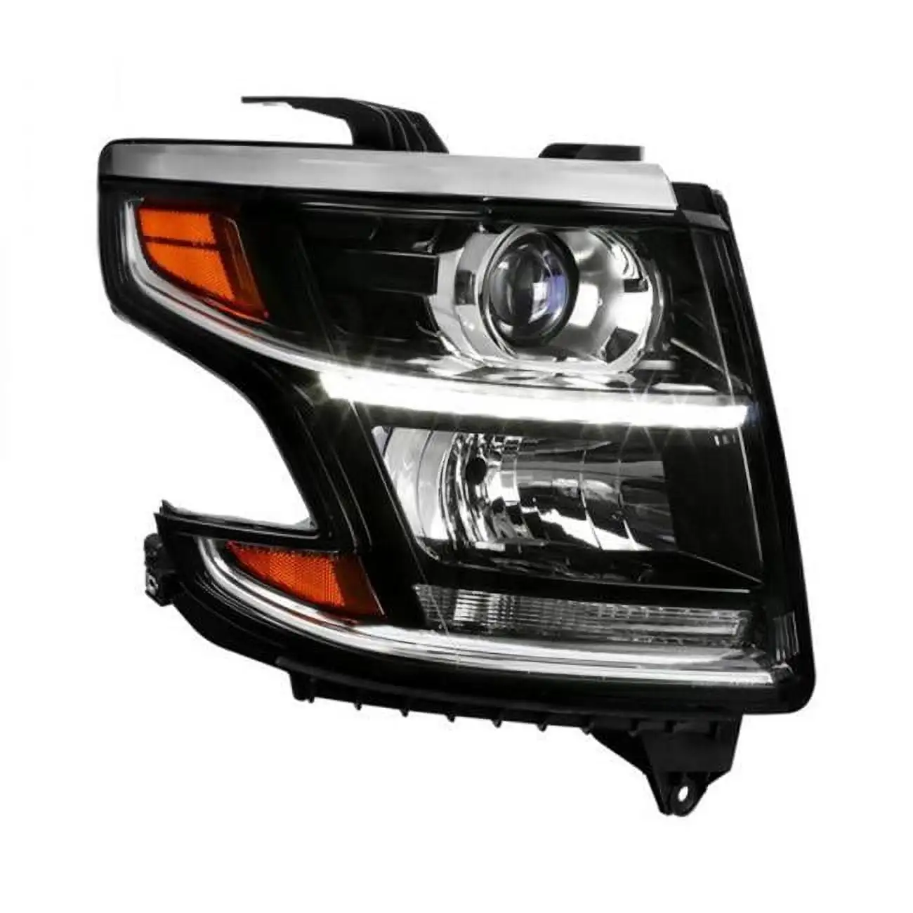 Spec-D Tuning Black Right Side Factory Style Projector Headlight with LED for 2015-2018 Chevy Tahoe