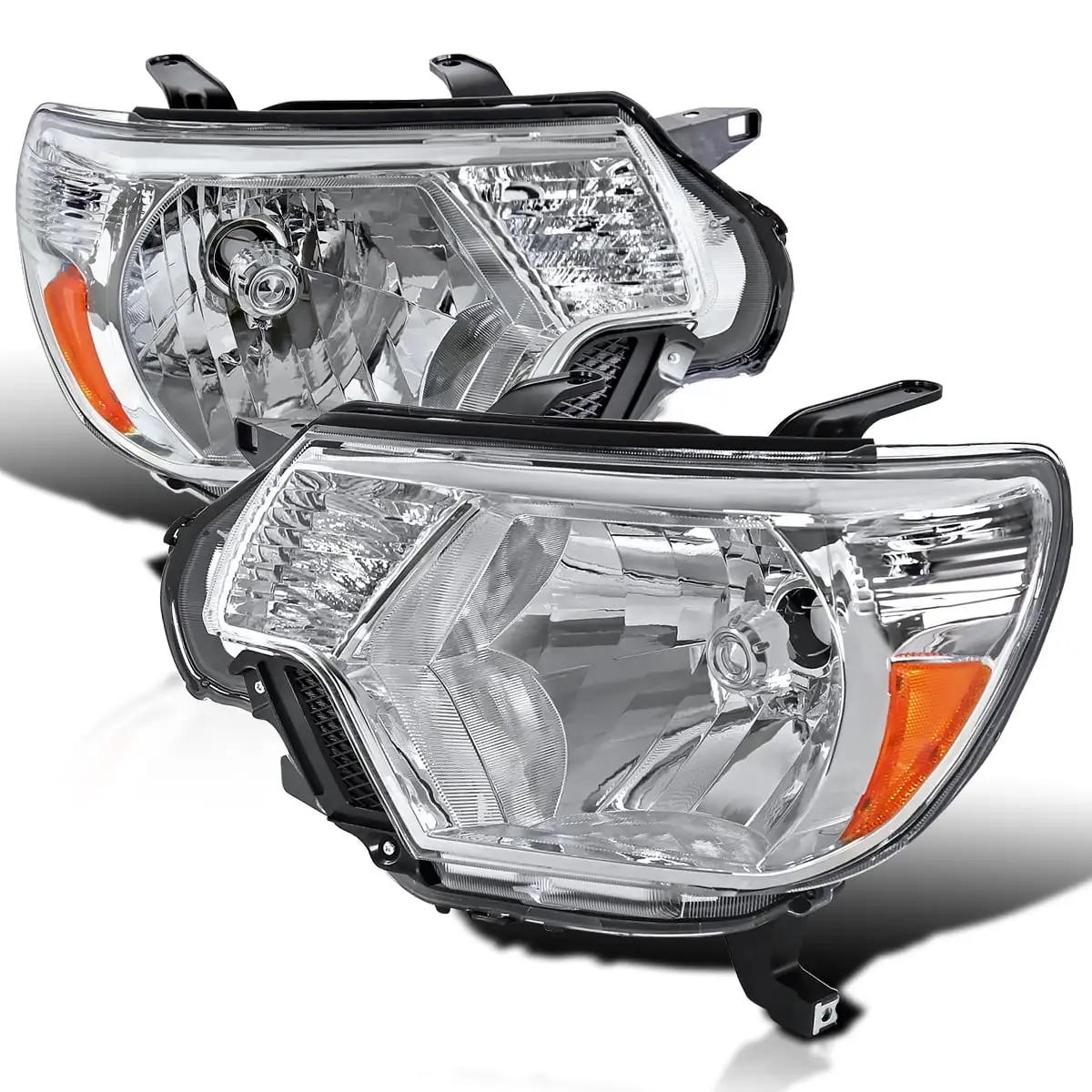 Spec-D Tuning Chrome Headlights Compatible with 2012-2015 Toyota Tacoma L+R Pair Head Light Lamp Assembly