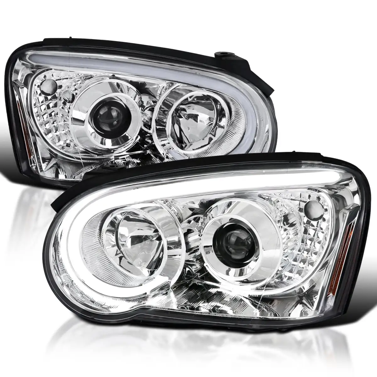 Spec D Tuning Chrome Housing Projector Headlight with Clear Lens for 2004-2005 Subaru Impreza