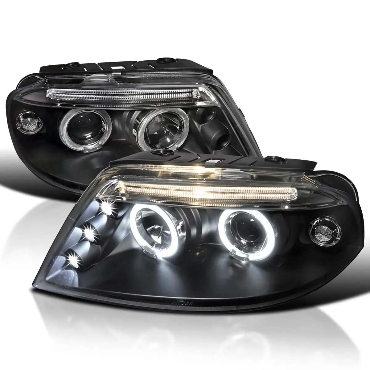 Spec-D Tuning Halo LED Projector Headlight for 01 to 05 Volkswagen Passat. Black - 10 x 25 x 26 in.