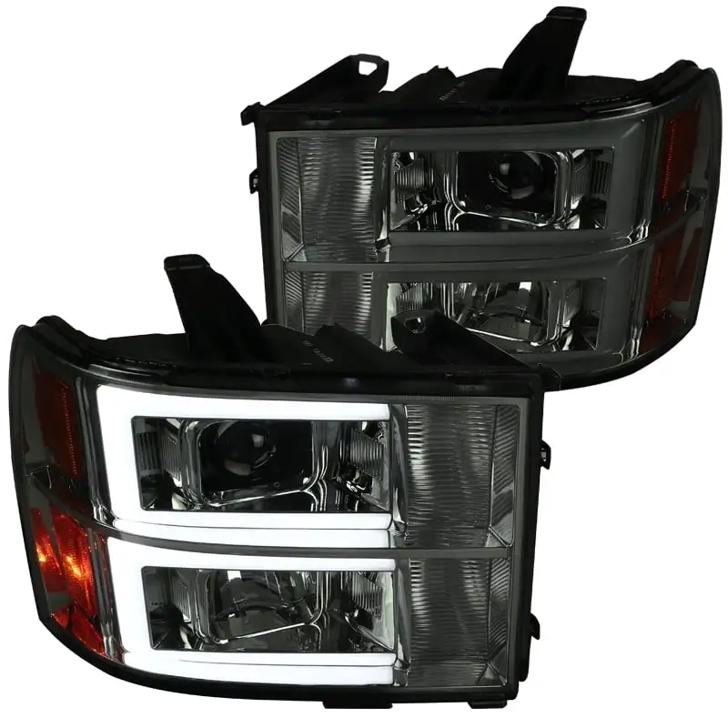 Spec D Tuning Smoke Lens Projector Headlight for 2007-2013 GMC Sierra 1500-1500 HD-2500HD-3500HD