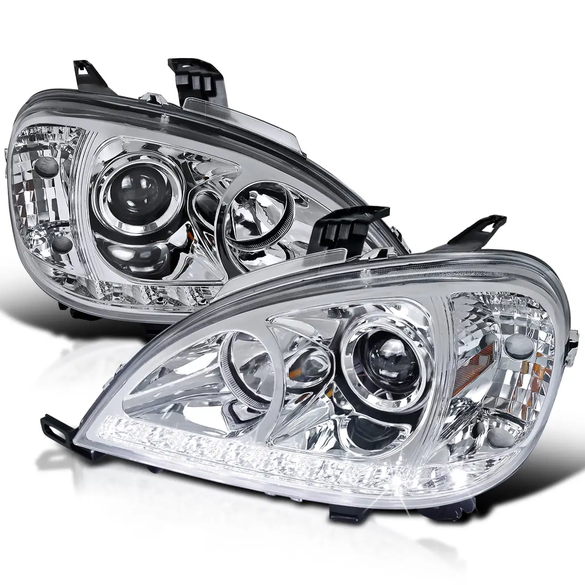 Spec-D Tuning LED Projector Headlights Compatible with 1998-2001 Mercedes-Benz W163 ML320 ML430 ML55 ML-Class. Left + Right Pair Headlamps Assembly