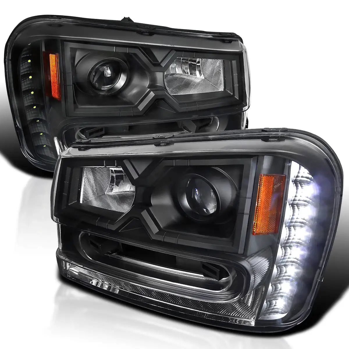 Spec-D Tuning Projector Headlight for 02 to 09 Chevrolet Trailblazer- Black - 13 x 22 x 23 in.