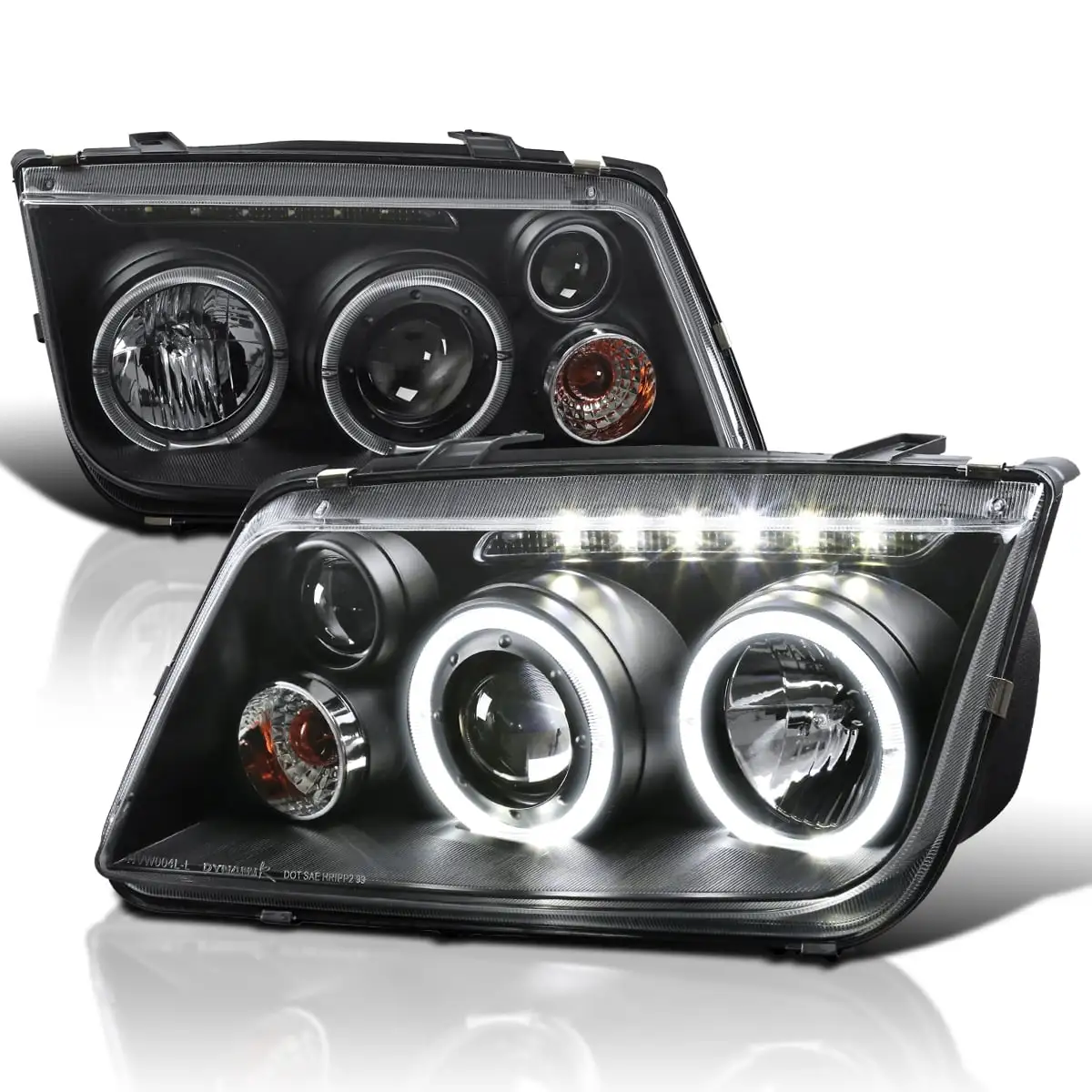 Spec-D Tuning Projector Headlight for 99 to 04 Volkswagen Jetta- Black - 12 x 17 x 18 in.