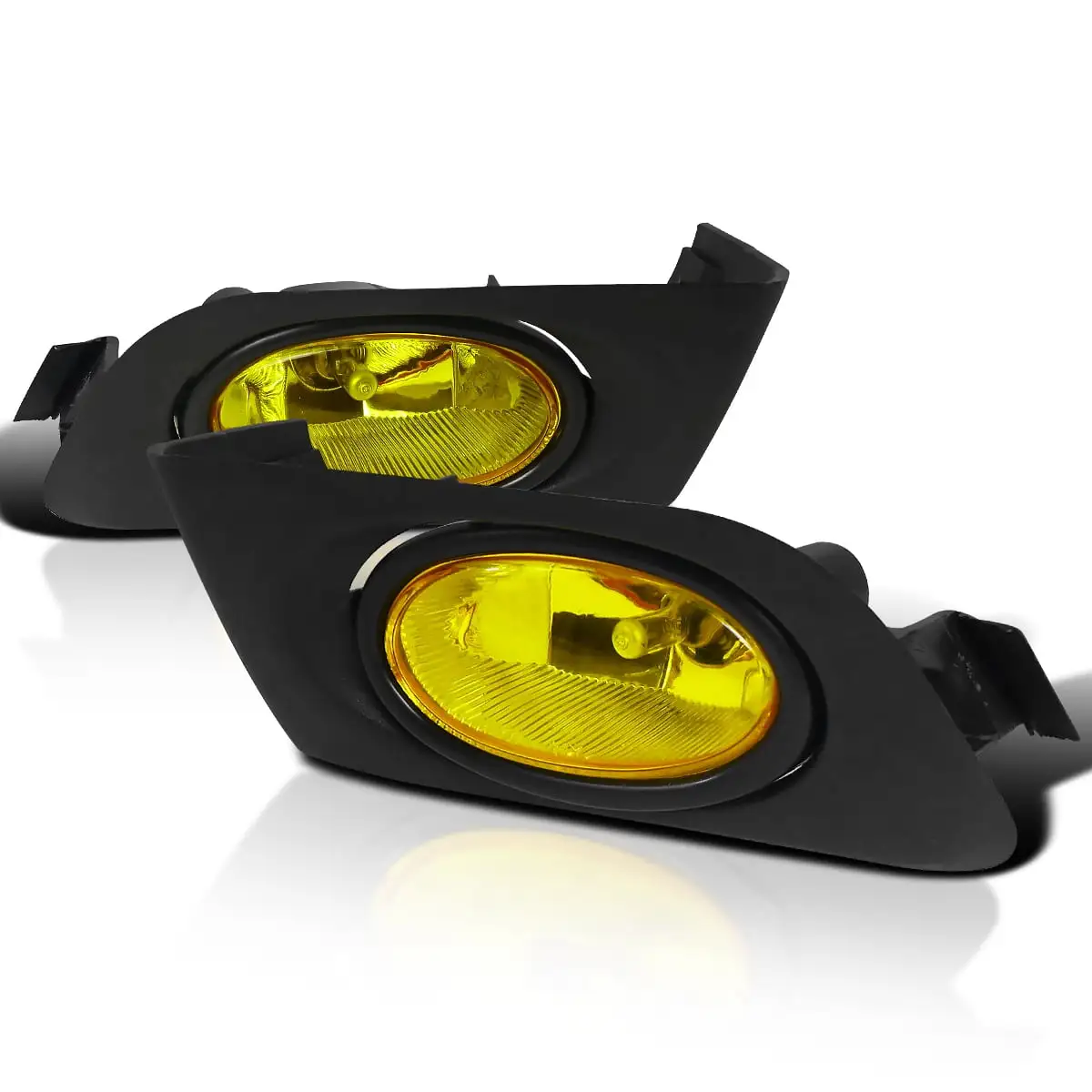 Spec-D Tuning Yellow Lens Fog Lights + H11 Bulbs + Switch Included Compatible with 2001-2003 Honda Civic L+R Pair Assembly