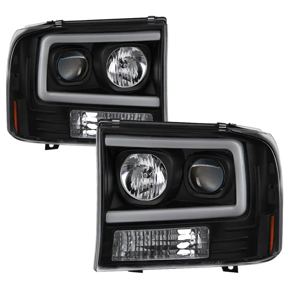 Spyder Auto Light Bar Projector Headlights (Black) - 5084491 Fits select: 1999-2004 FORD F250. 2000-2004 FORD EXCURSION