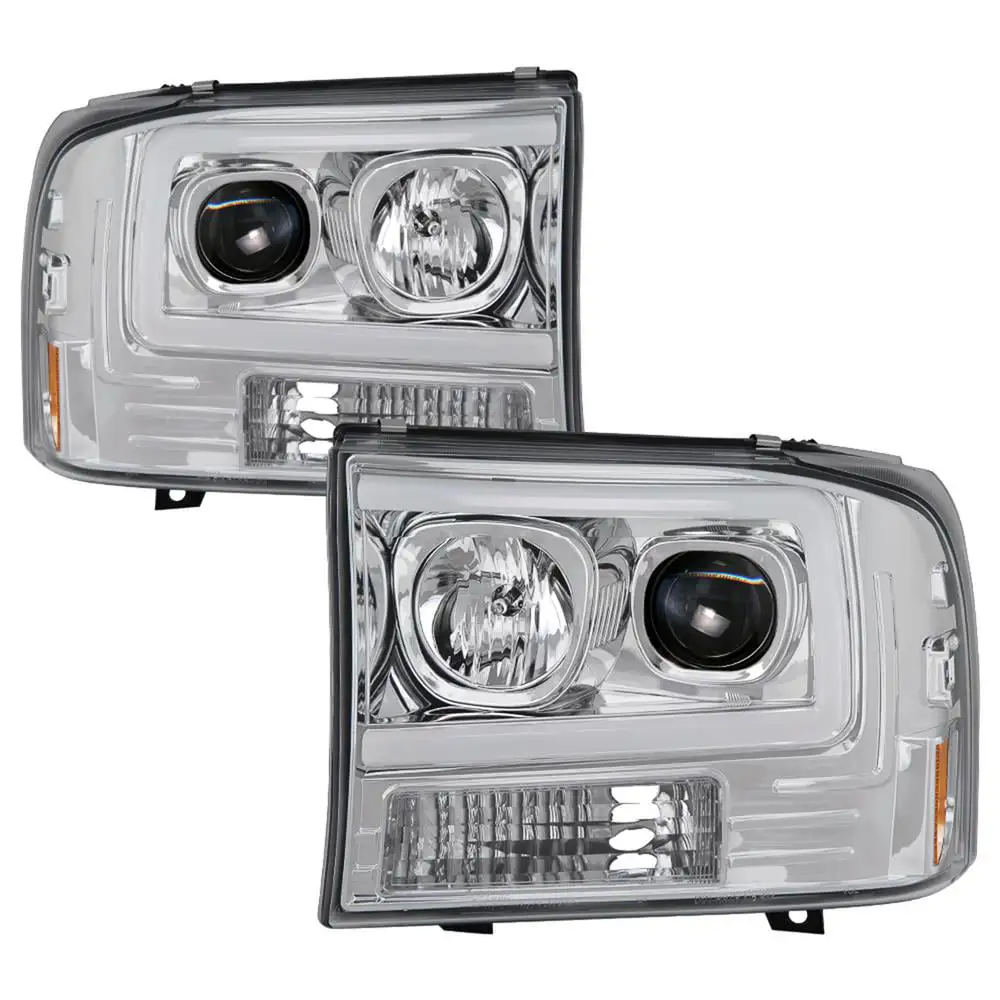 Spyder Auto Light Bar Projector Headlights (Chrome) - 5084675 Fits select: 1999-2004 FORD F250. 2000-2004 FORD EXCURSION