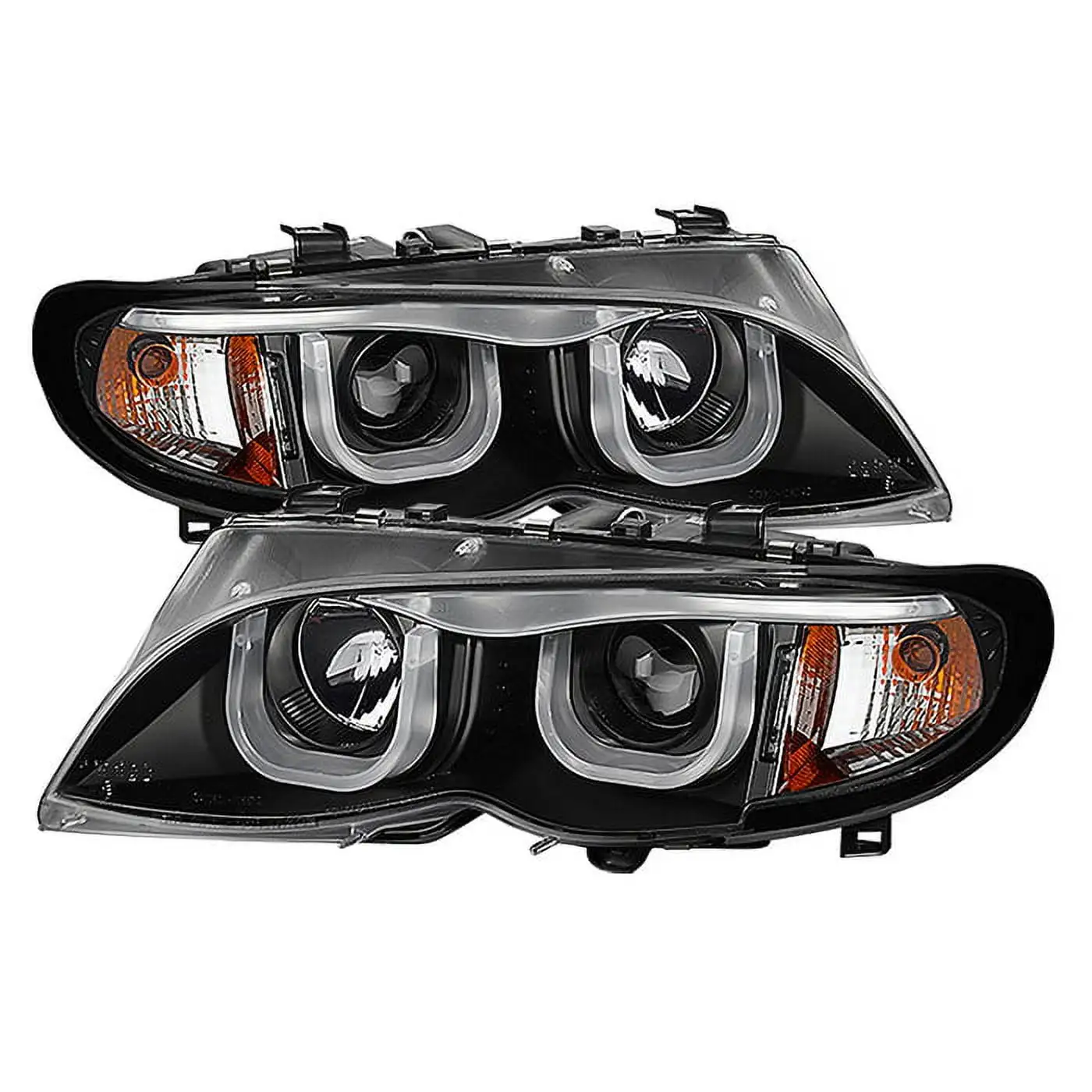 ( Spyder ) Bmw E46 3-Series 02-05 4Dr Projector Headlights 1Pc-3D Halo-Black-Hig Fits select: 2002-2005 BMW 325. 2002-2005 BMW 330