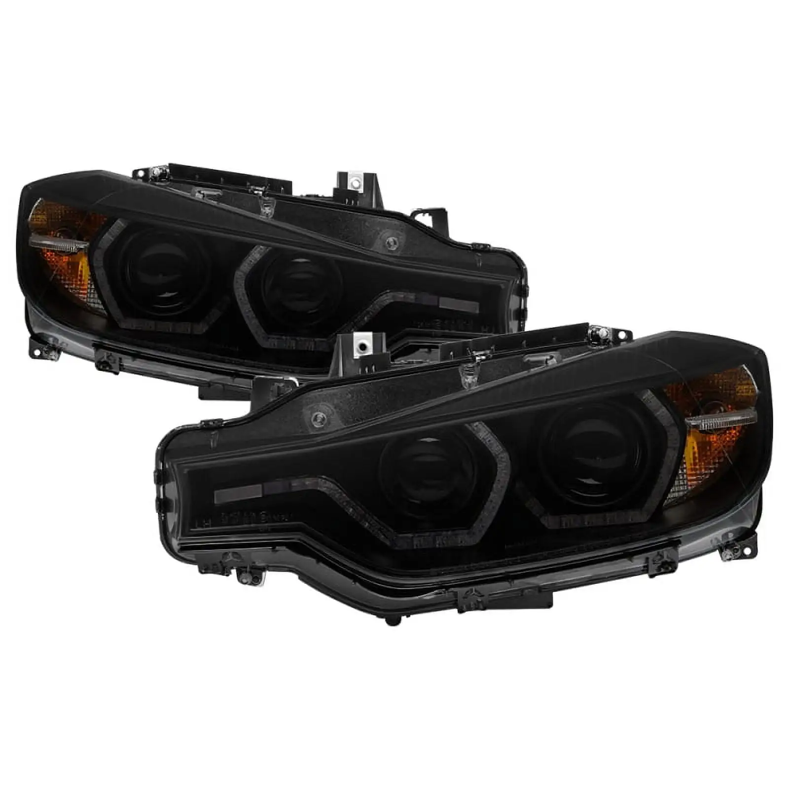 ( Spyder ) Bmw F30 3 Series 2012-2014 4Dr Projector Headlights-LED Drl-Black Smo