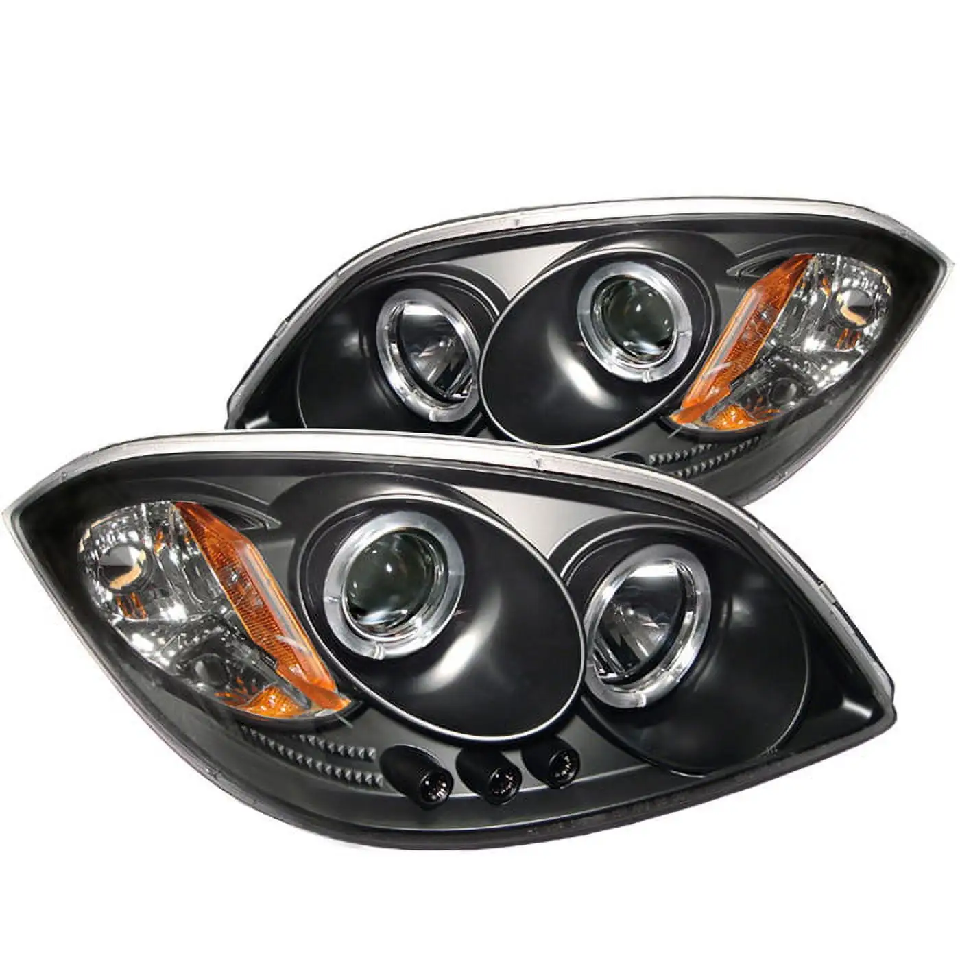 Spyder Chevy Cobalt 05-10 / Pontiac G5 07-09 / Pontiac Pursuit 05-06 Projector Headlights - LED Halo - LED ( Replaceable LEDs ) - Black - High H1 (In