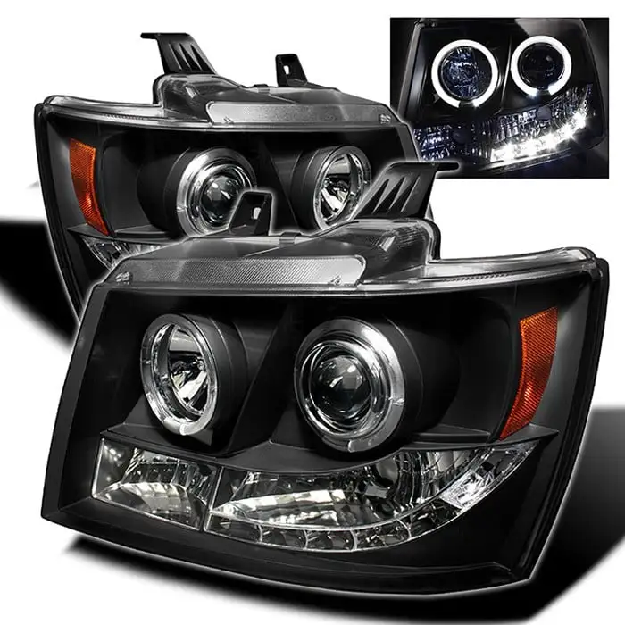 Spyder Chevy Suburban 1500/2500 07-14 / Chevy Tahoe 07-14 / Avalanche 07-14 Projector Headlights - LED Halo - LED ( Replaceable LEDs ) - Black - High Fits select: 2007-2014 CHEVROLET TAHOE