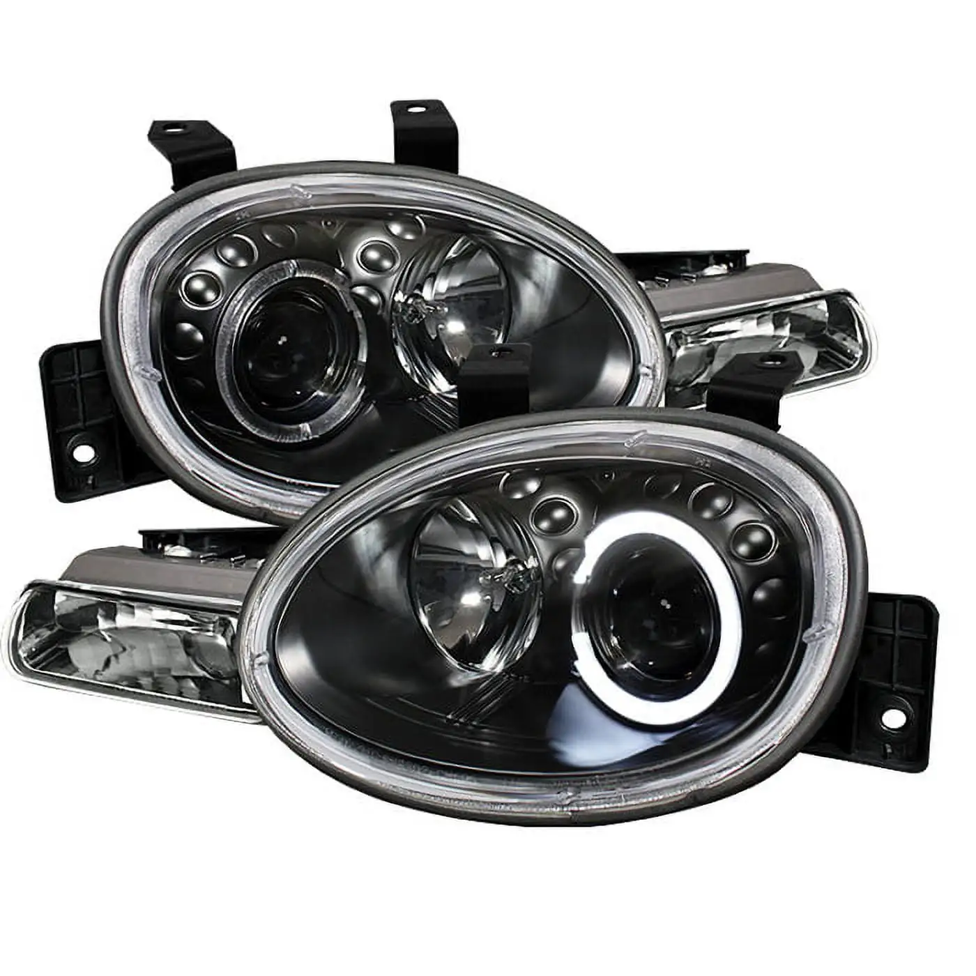 Spyder Dodge Neon 95-99 / Plymouth Neon 95-99 Projector Headlights - LED Halo - Black - High H1 (Included) - Low H1 (Included)