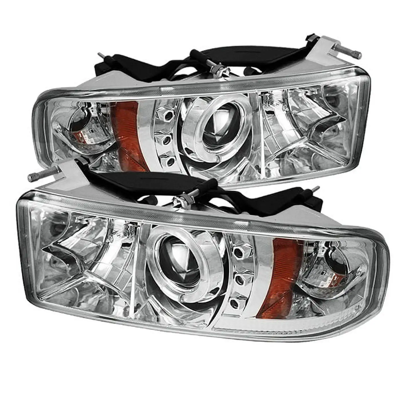 Spyder Dodge Ram 1500 94-01 / Ram 2500/3500 94-02 / 99-01 Ram Sport - Projector Headlights - LED Halo - LED ( Replaceable LEDs ) - Chrome - High 90