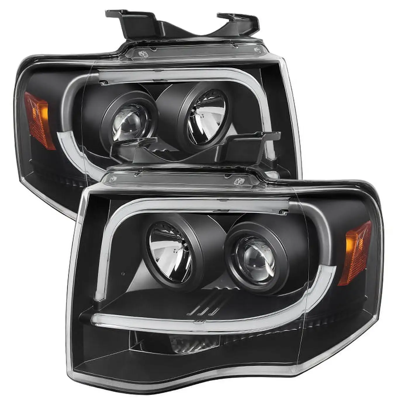 Spyder Ford Expedition 07-13 Projector Headlights - Light Tube DRL - Black - High H1 (Included) - Low H1 (Included)