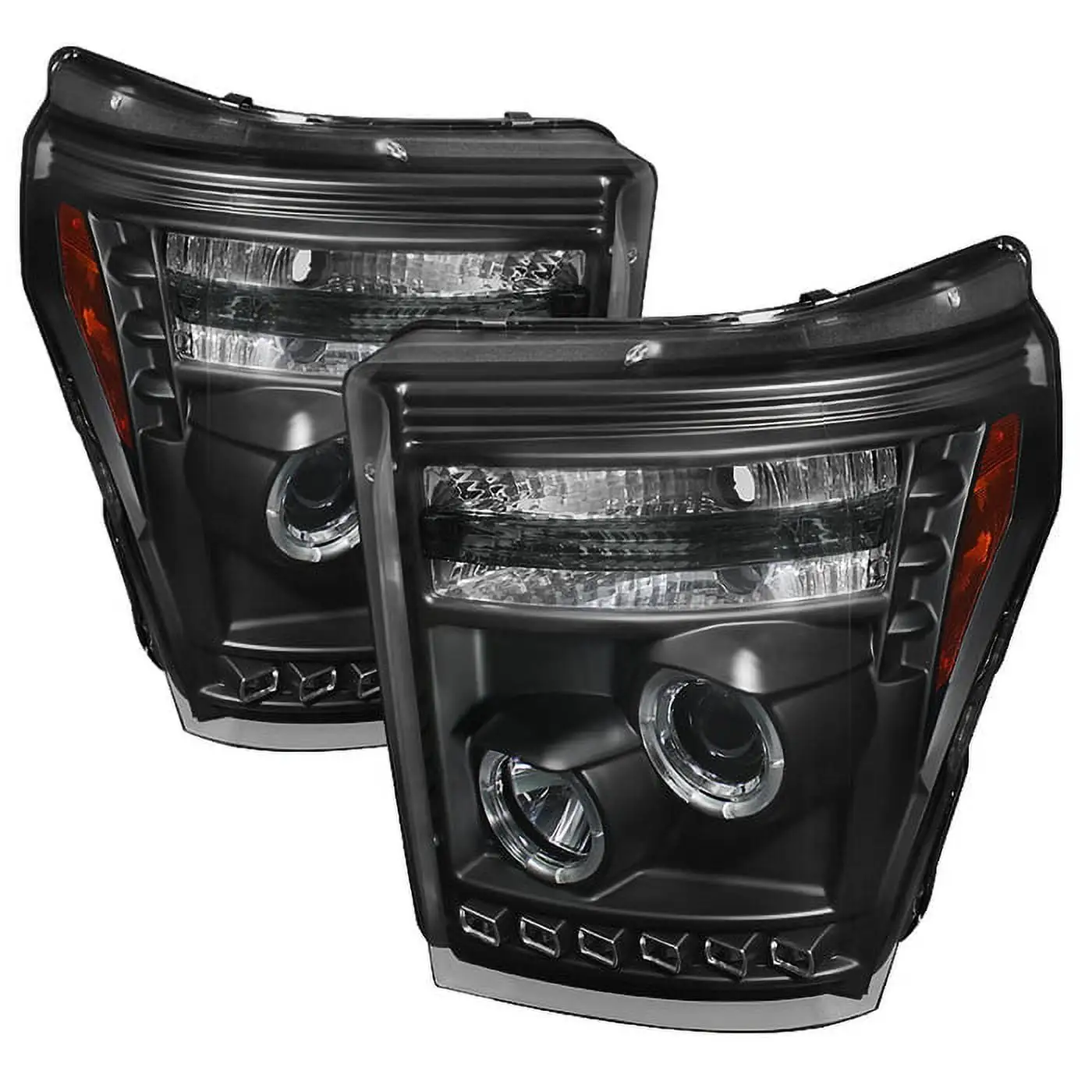 Spyder Ford F-250/F-350/F450 Super Duty 11-16 Projector Headlights - LED Halo - DRL - Black - High H1 (Included) - Low 9006 (included) Fits select: 2011-2016 FORD F250. 2011-2016 FORD F350