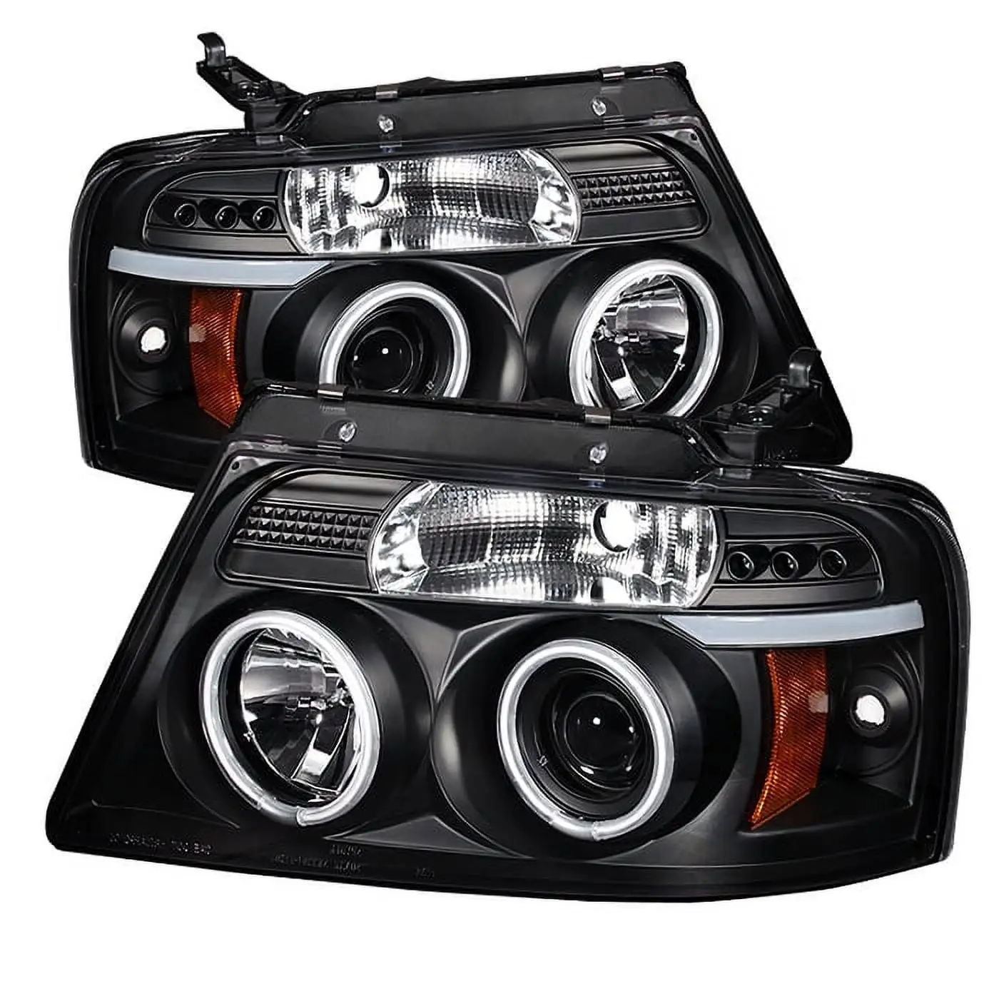 Spyder Ford F150 04-08 Projector Headlights - Version 2 - CCFL Halo - LED ( Replaceable LEDs ) - Black - High H1 (Included) - Low 9006 (Included)