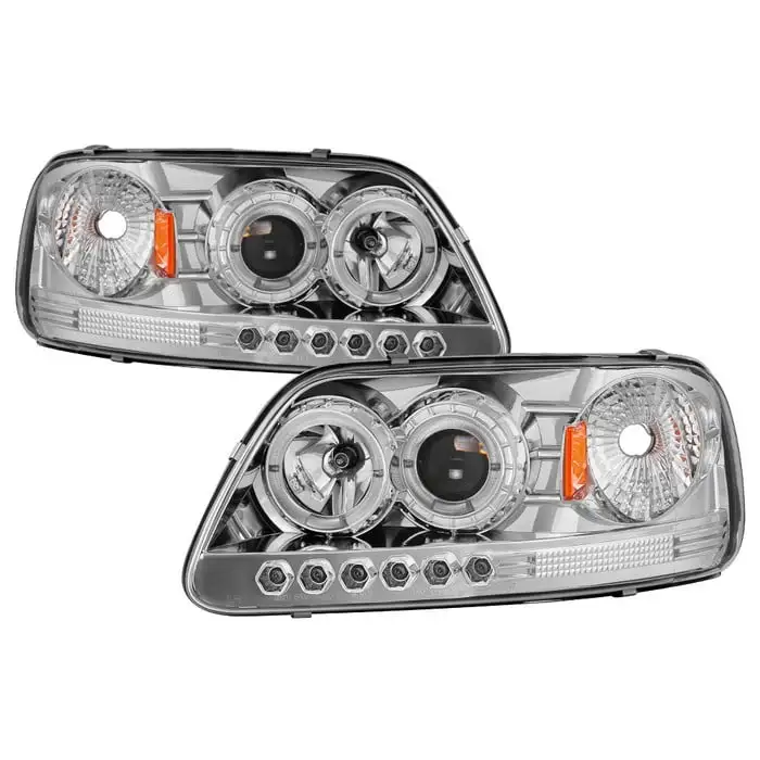 Spyder Ford F150 97-03 / Expedition 97-02 1PC Projector Headlights - ( Will Not Fit Manufacture Date Before 6/1997 ) - LED Halo - Amber Reflector - L