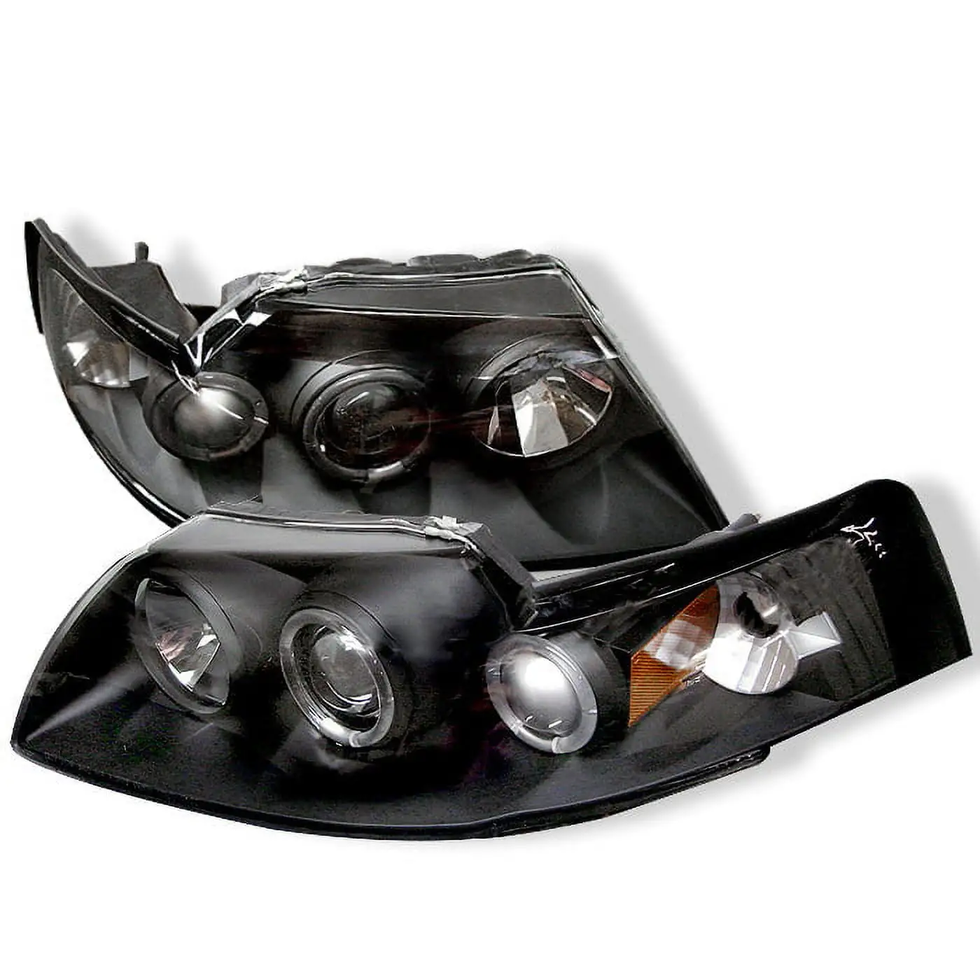 Spyder Ford Mustang 99-04 Projector Headlights - LED Halo - Black - High H1 (Included) - Low H1 (Included)