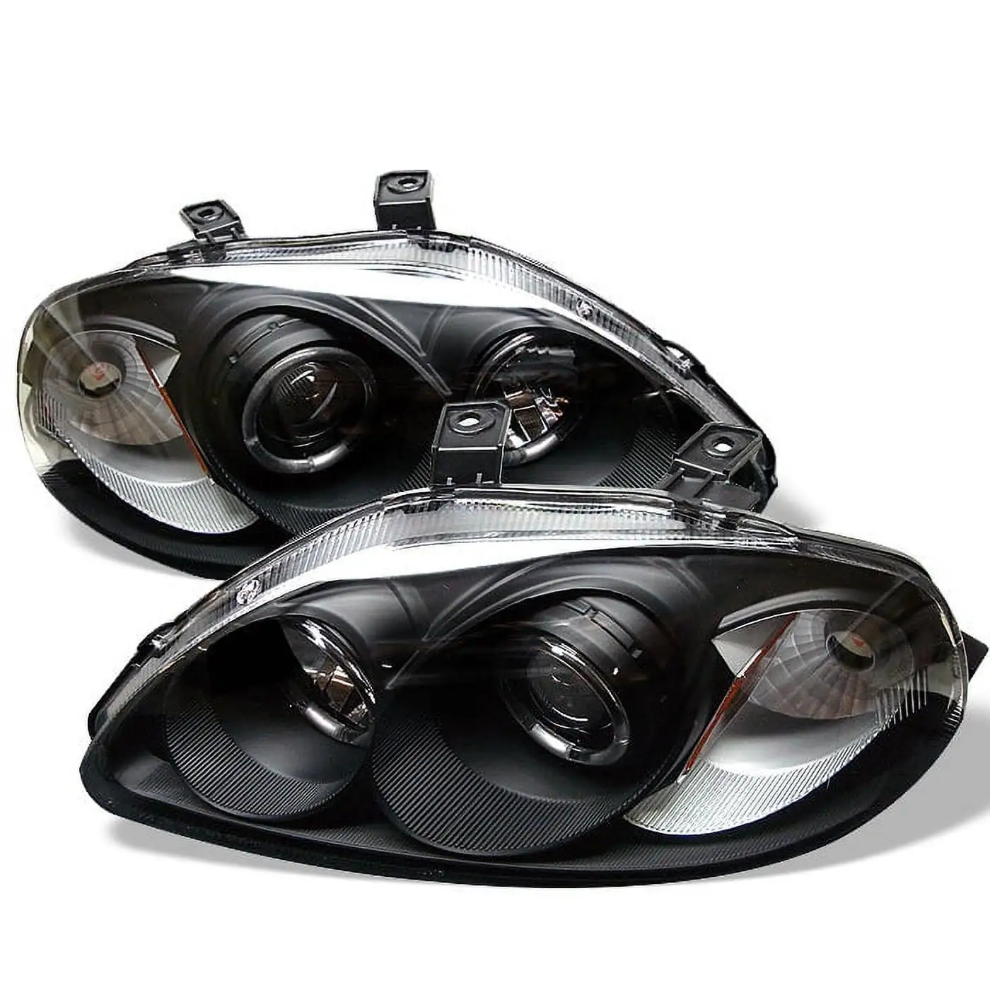 Spyder Honda Civic 96-98 Projector Headlights - LED Halo - Amber Reflector - Black - High H1 (Included) - Low H1 (Included) Fits select: 1997-1998 HONDA CIVIC LX. 1996 HONDA CIVIC DX