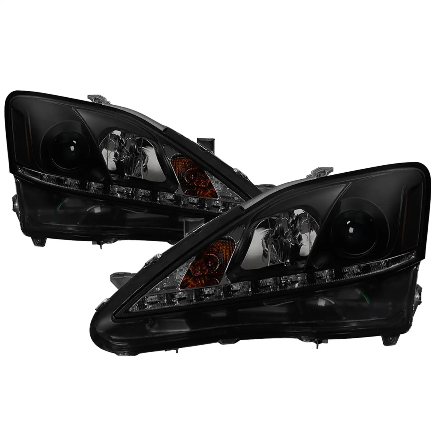 Spyder Lexus IS 250/350 2006-2010 Projector Headlights - DRL - Black Smoke