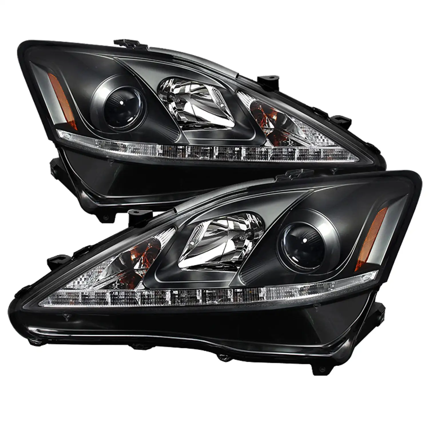 Spyder Lexus IS 250/350 2006-2010 Projector Headlights - DRL - Black