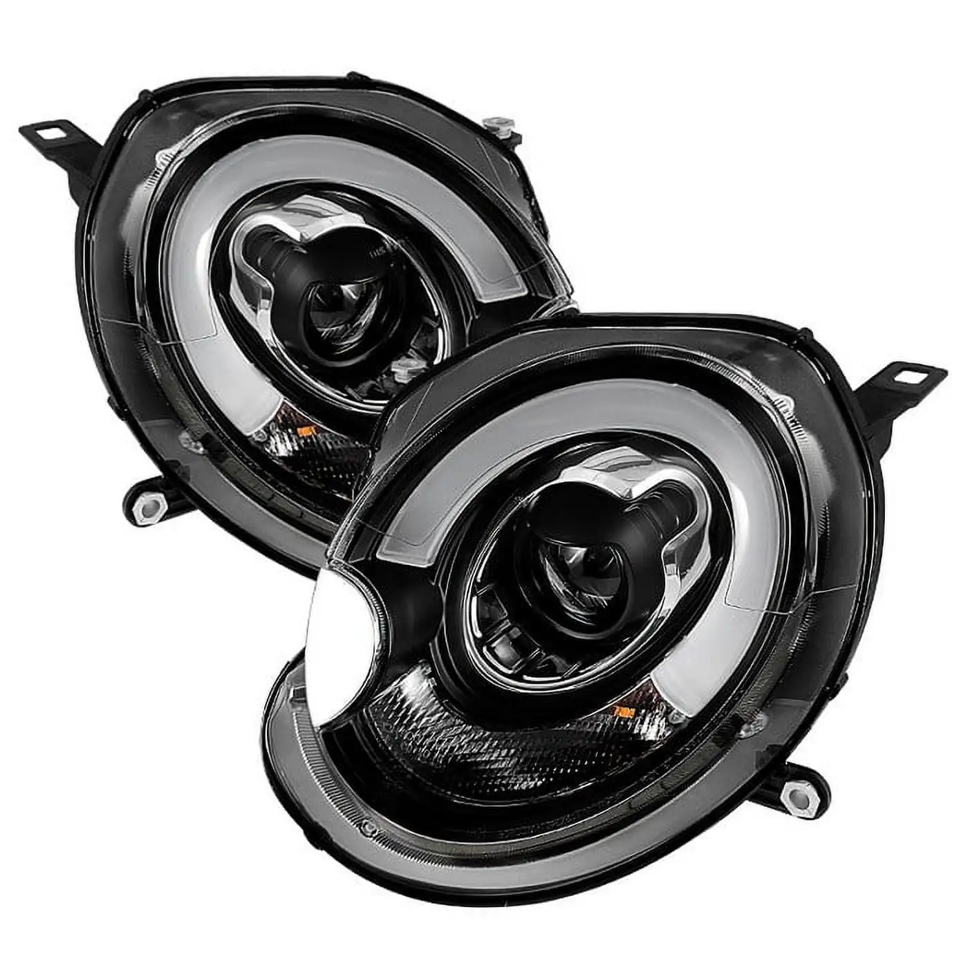 Spyder Mini Cooper 2007-2012 Projector Headlights - Halogen Model Only ( Not Compatible With Xenon/HID Model ) - DRL - Black