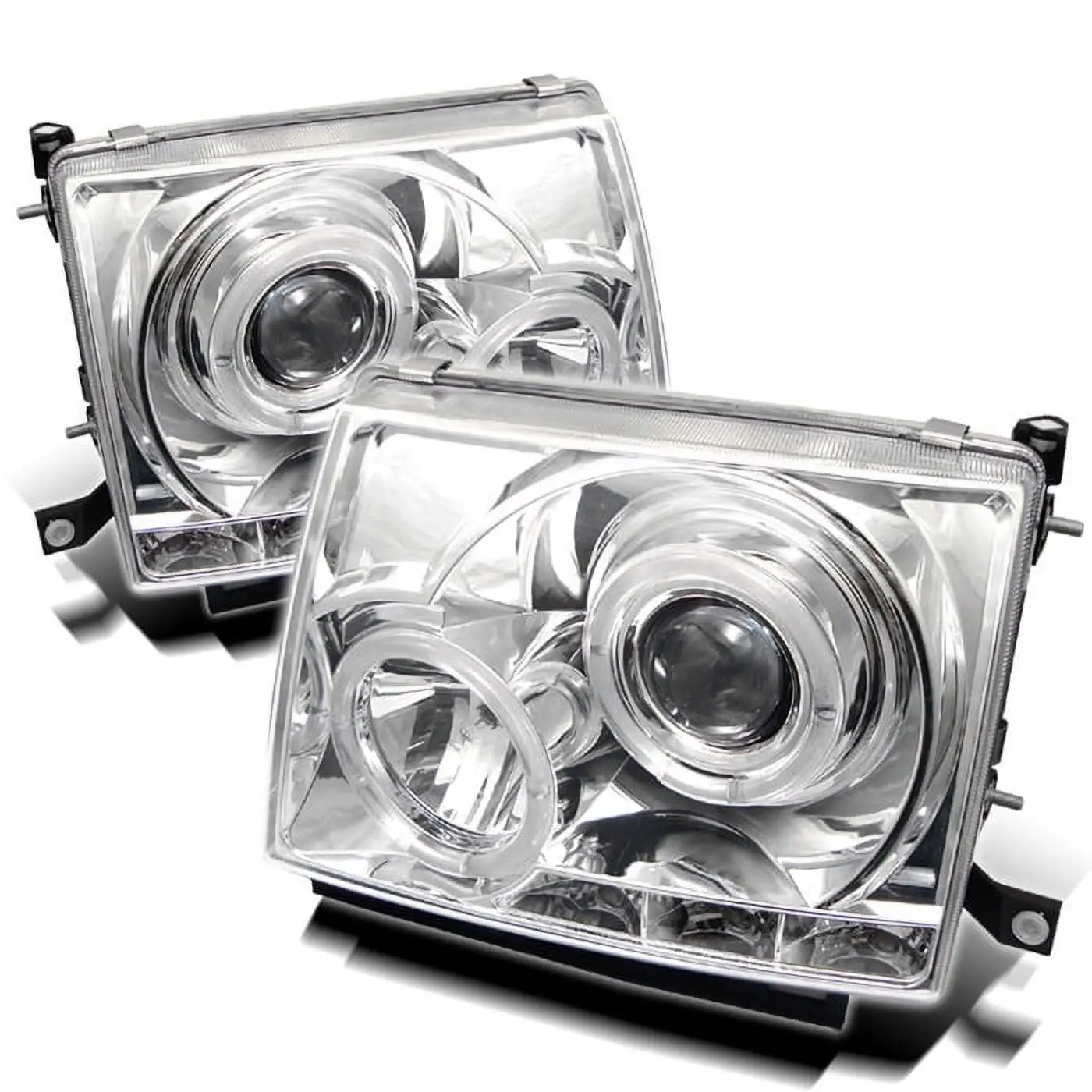 Spyder Toyota Tacoma 97-00 Projector Headlights - LED Halo - LED ( Replaceable LEDs ) - Chrome - High H1 (Included) - Low H1 (Included) Fits select: 1999-2000 TOYOTA TACOMA XTRACAB