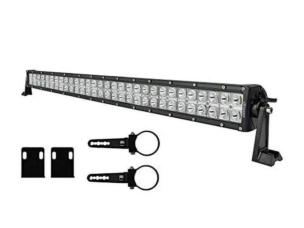 SuperATV 30 Straight LED Combination Spot/Flood Light Bar for Polaris RZR 800/900 / 1000 / XP Turbo | Includes Rocker Switch and Wiring Harness | 1.75 Cage Bracket Kit (Universal)|LB3-30-ACC-7