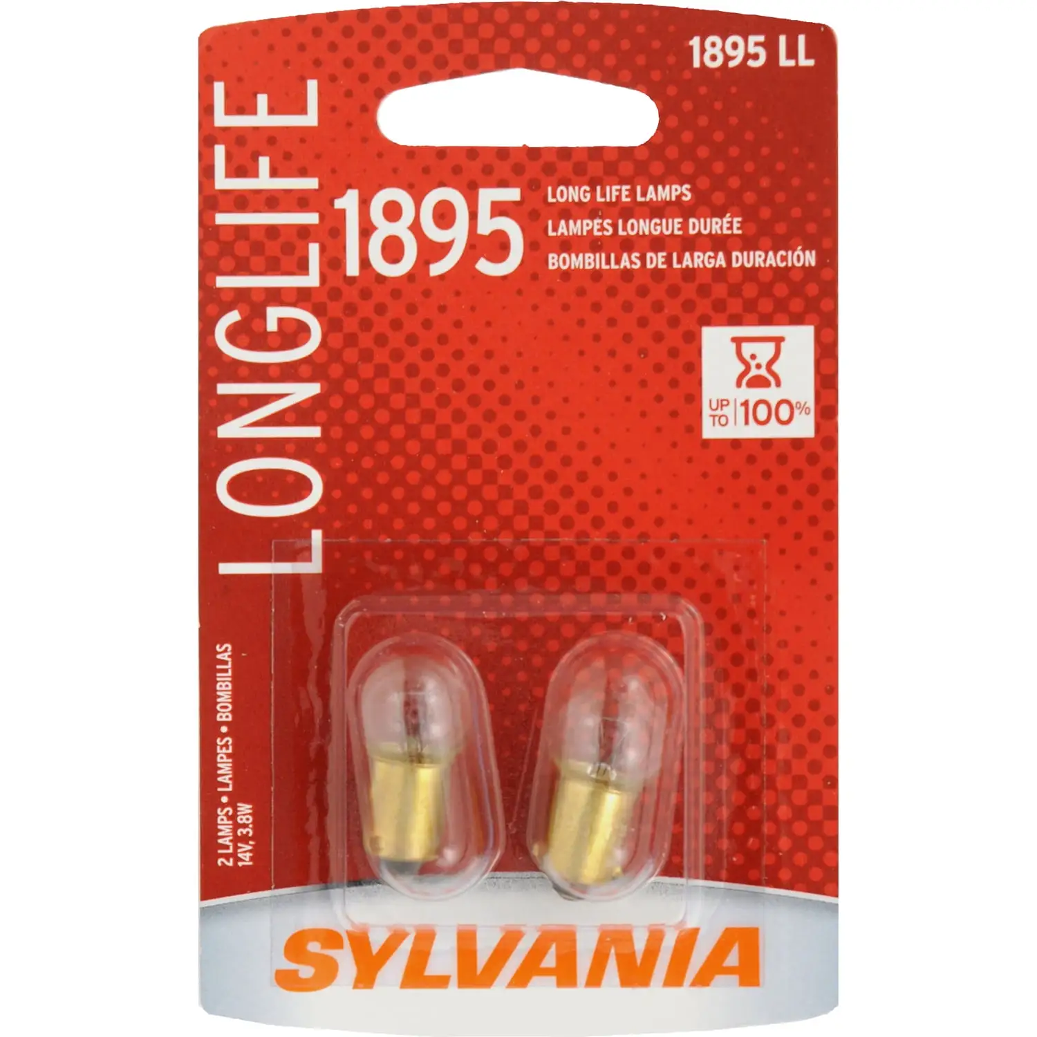 Sylvania 1895 Long Life Halogen Auto Mini Bulbs. Pack of 2.