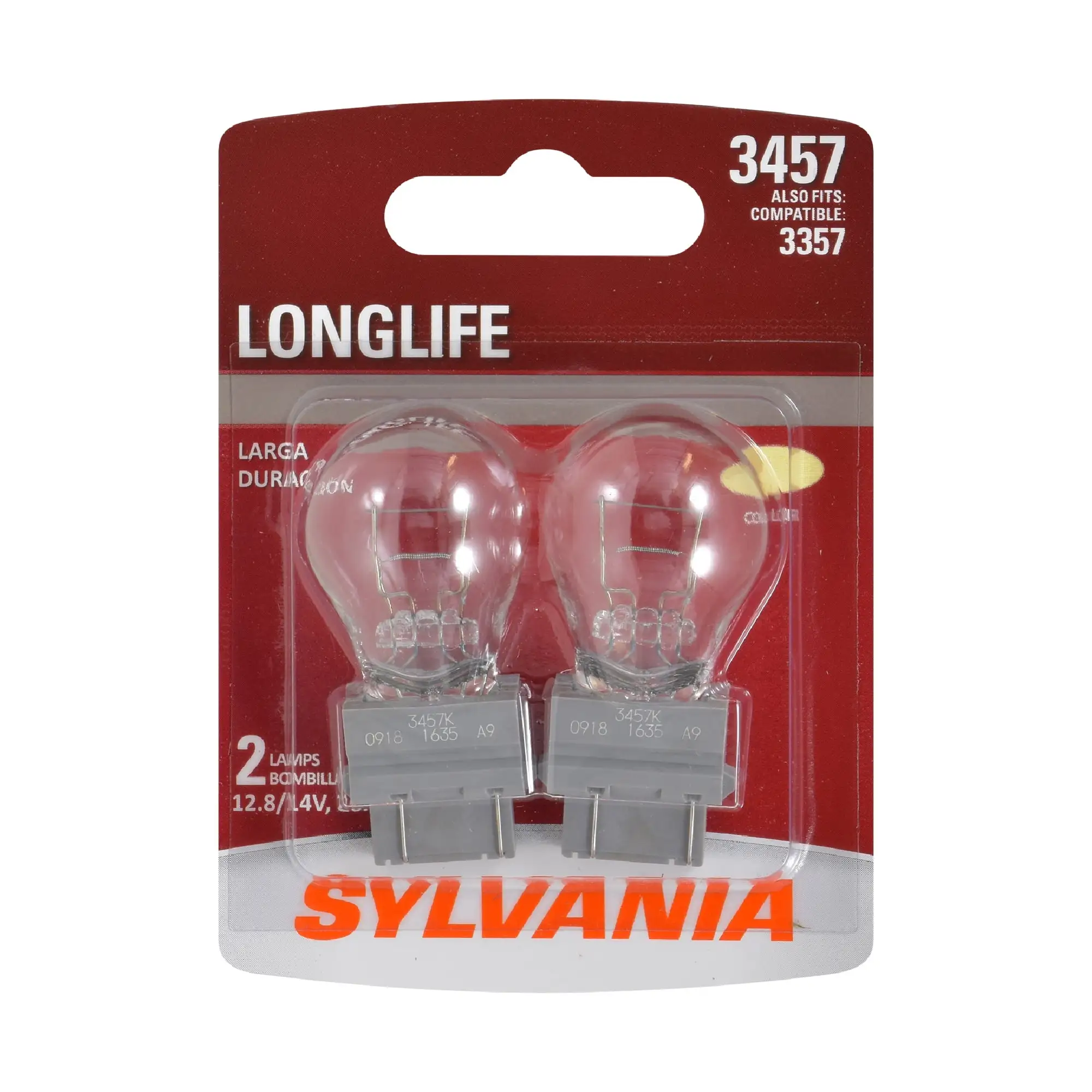 Sylvania 3357 or 3457 Halogen Auto Mini Bulbs. Pack of 2