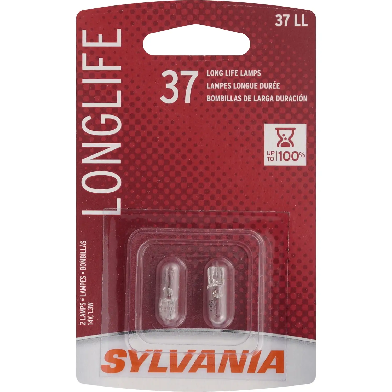 Sylvania 37 Long Life Halogen Auto Mini Bulbs. Pack of 2.