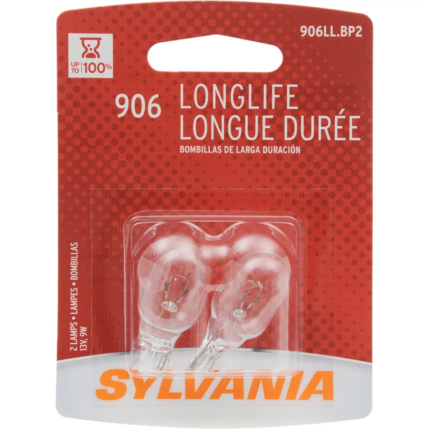 Sylvania 906 Long Life Halogen Auto Mini Bulbs. Pack of 2.