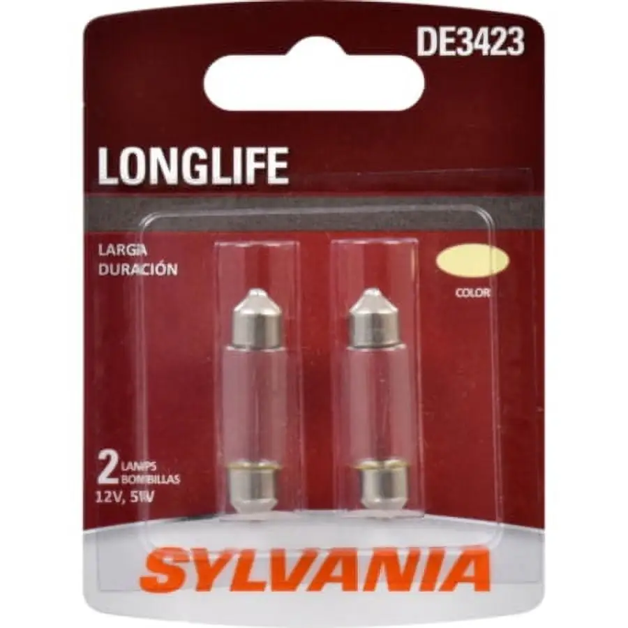 Sylvania DE3423 Long Life Halogen Auto Mini Bulbs. Pack of 2. compatible with multiple vehicles