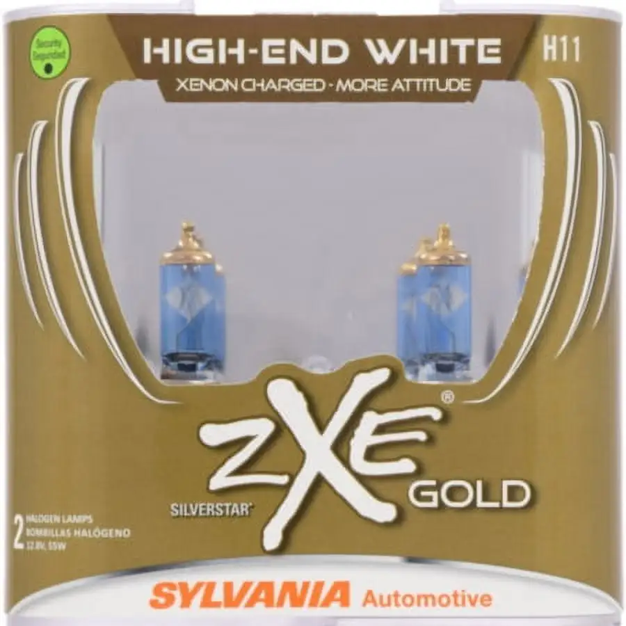 Sylvania H11 SilverStar zXe Gold Halogen Headlight Bulb. Pack of 2.