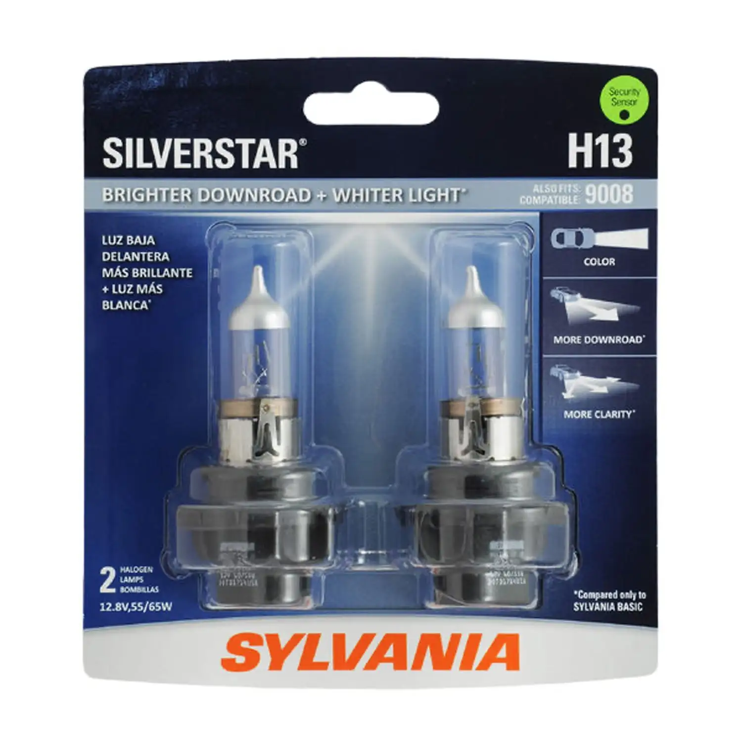 Sylvania H13 SilverStar High Performance Halogen Headlight Bulbs (2)