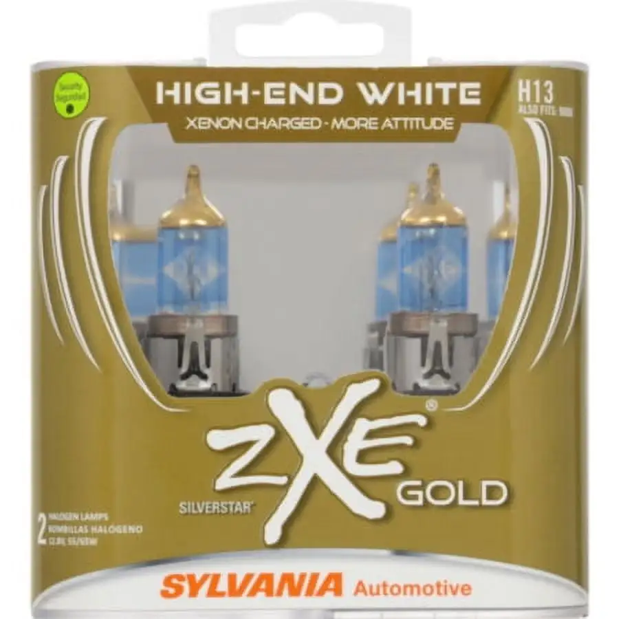 Sylvania H13 SilverStar zXe Gold Halogen Headlight Bulb. Pack of 2.