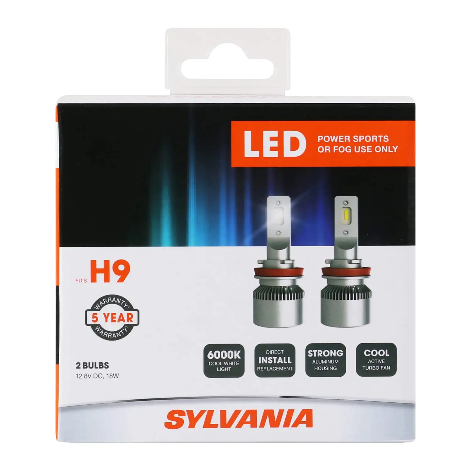 Sylvania H9 LED Fog Light and Powersport Bulb - 2 Pack