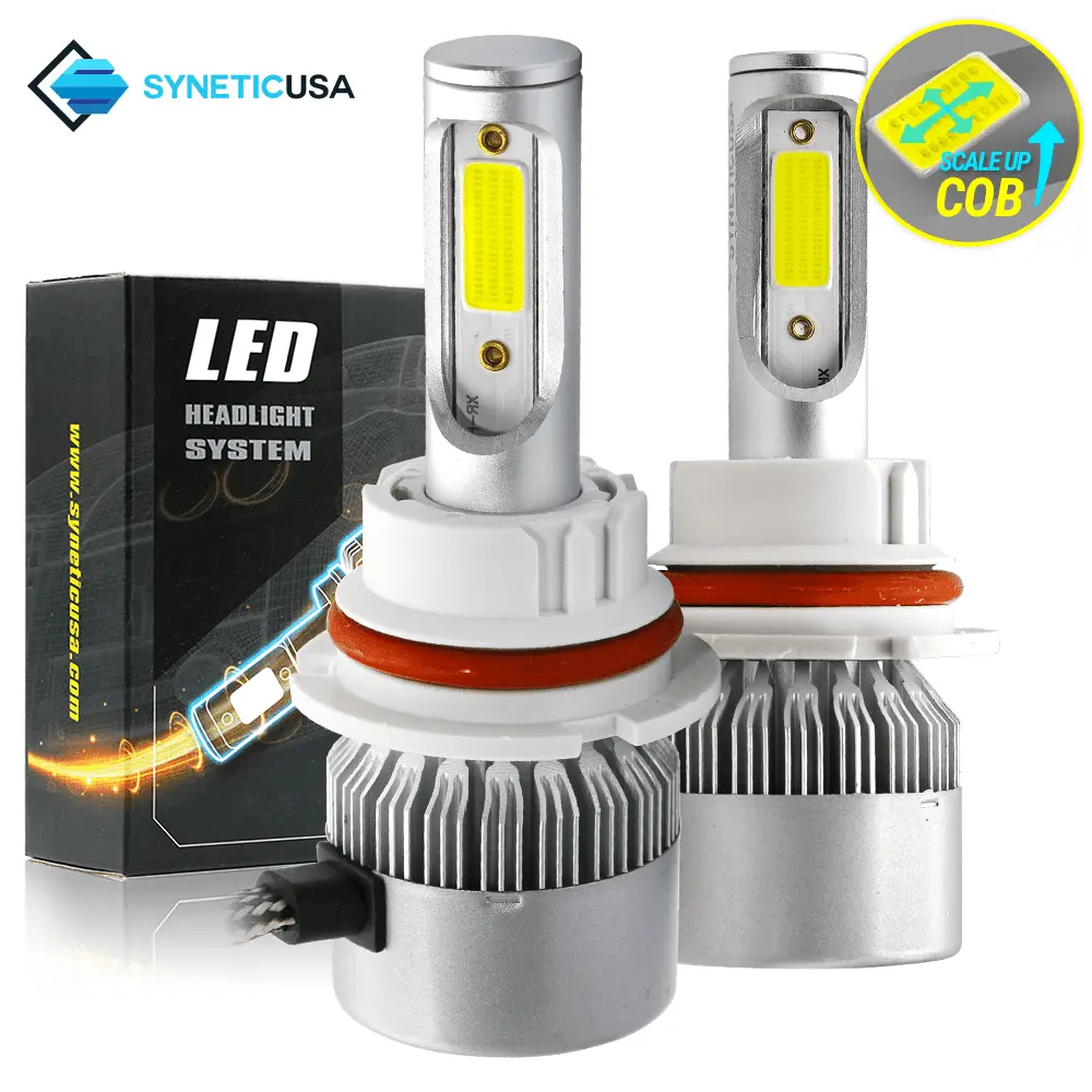 Syneticusa 9007 All in One 100W 10000LM Cree LED Headlight DRL Kit/High/Low Beam/Fog Lamp Kit Light Bulbs White (9007. White)